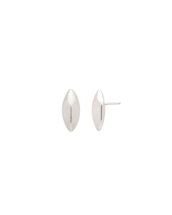 Orzo Studs Sterling Silver, White Pearl