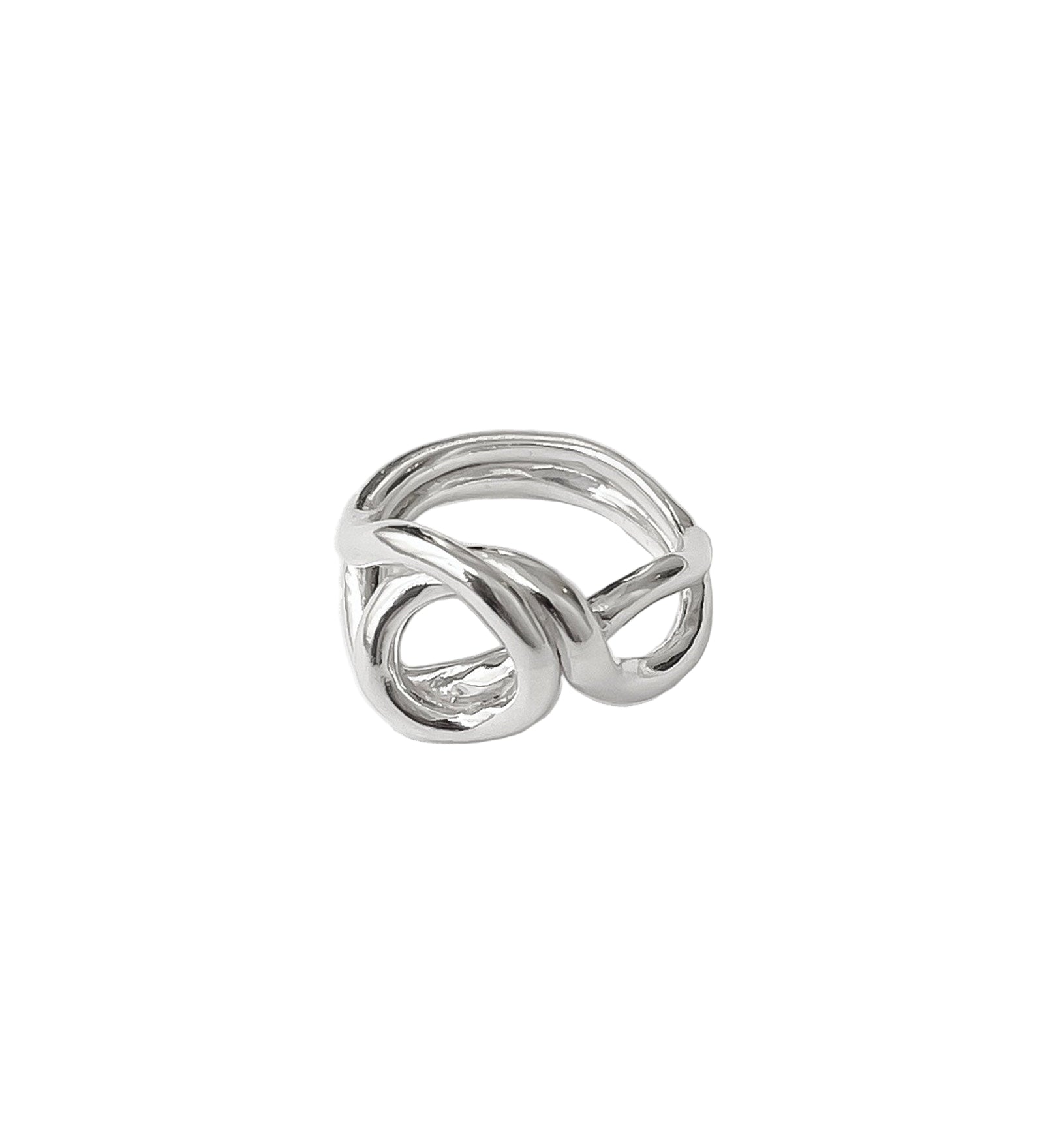 Loop 2 Ring Sterling Silver, White Pearl / 5