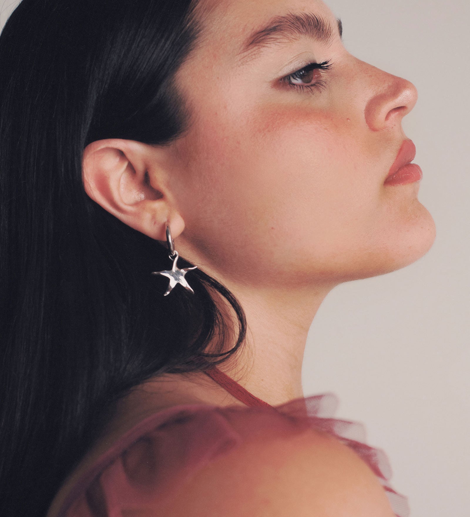 Estelle Hoops Rhodium Plated Sterling Silver