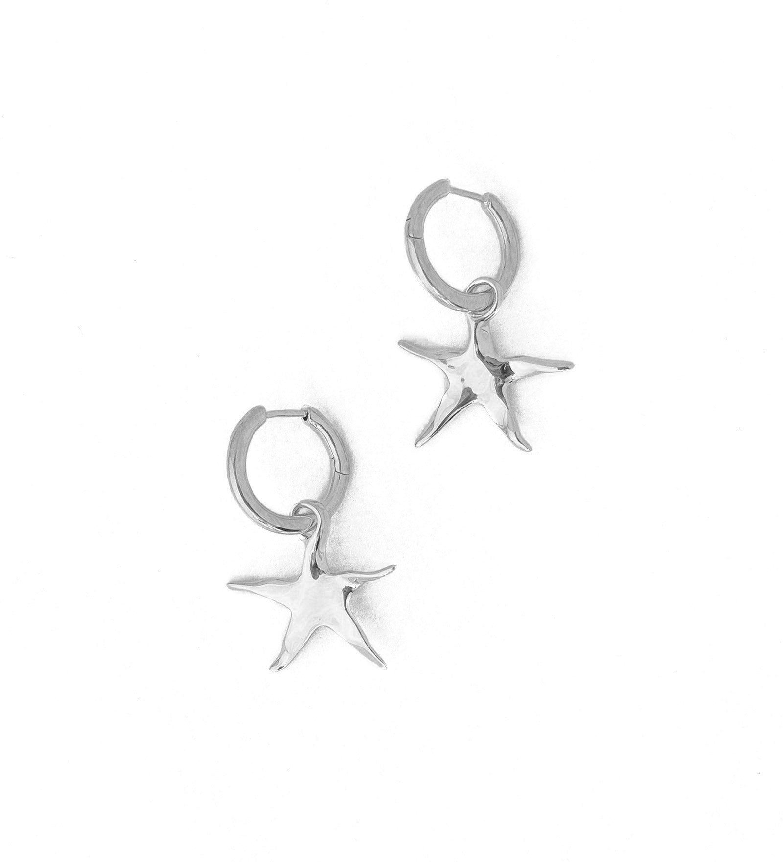 Estelle Hoops Rhodium Plated Sterling Silver