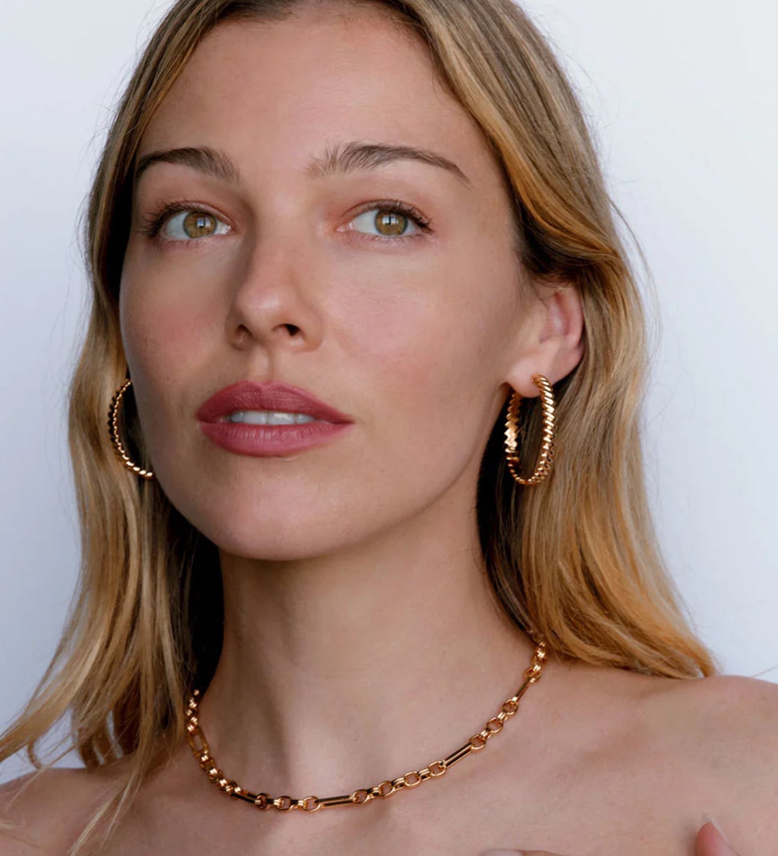 Luv AJ-Snake Chain Hoops-Earrings-Blue Ruby Jewellery-Vancouver Canada