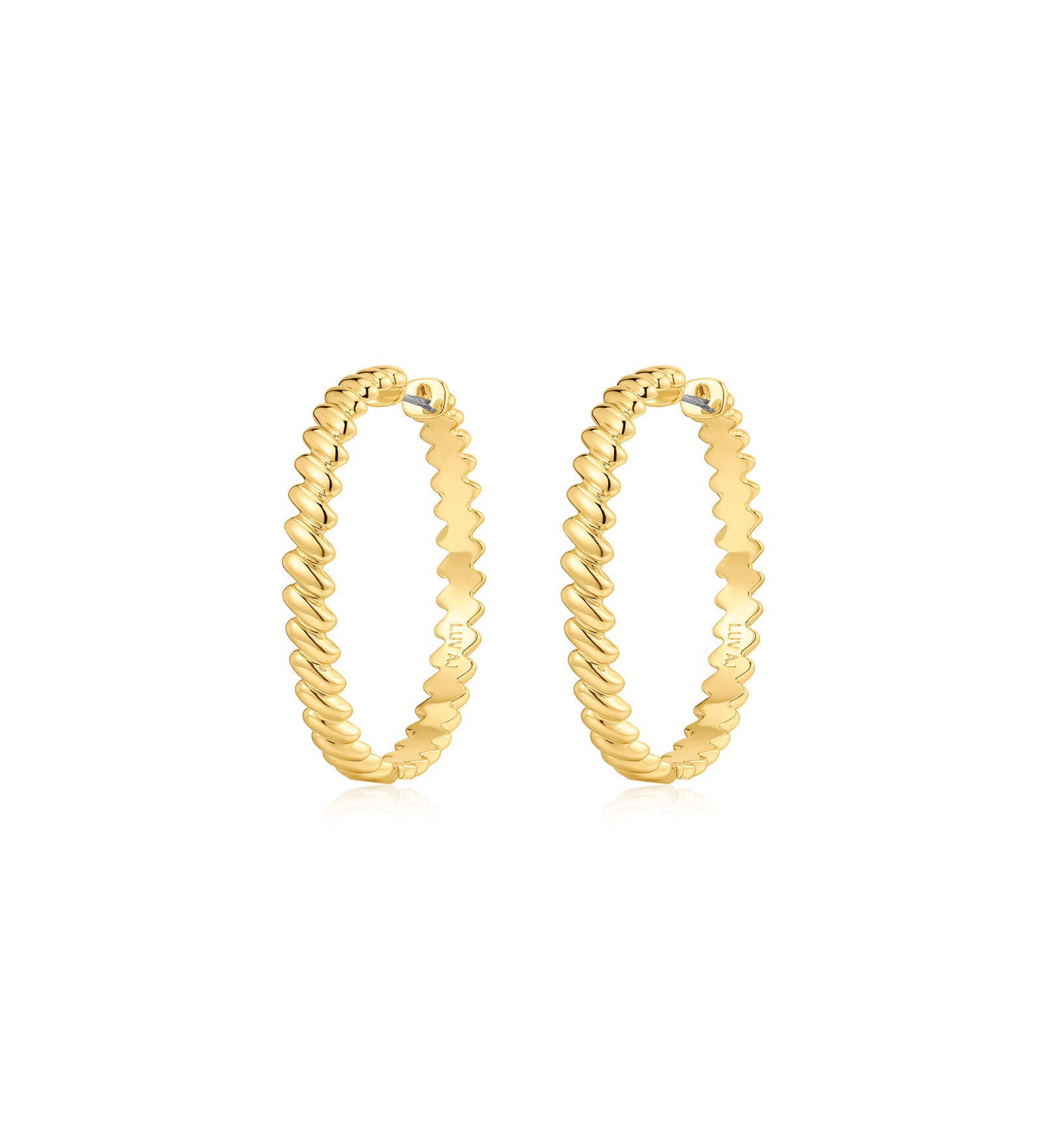 Snake Chain Hoops 14k Gold Plated