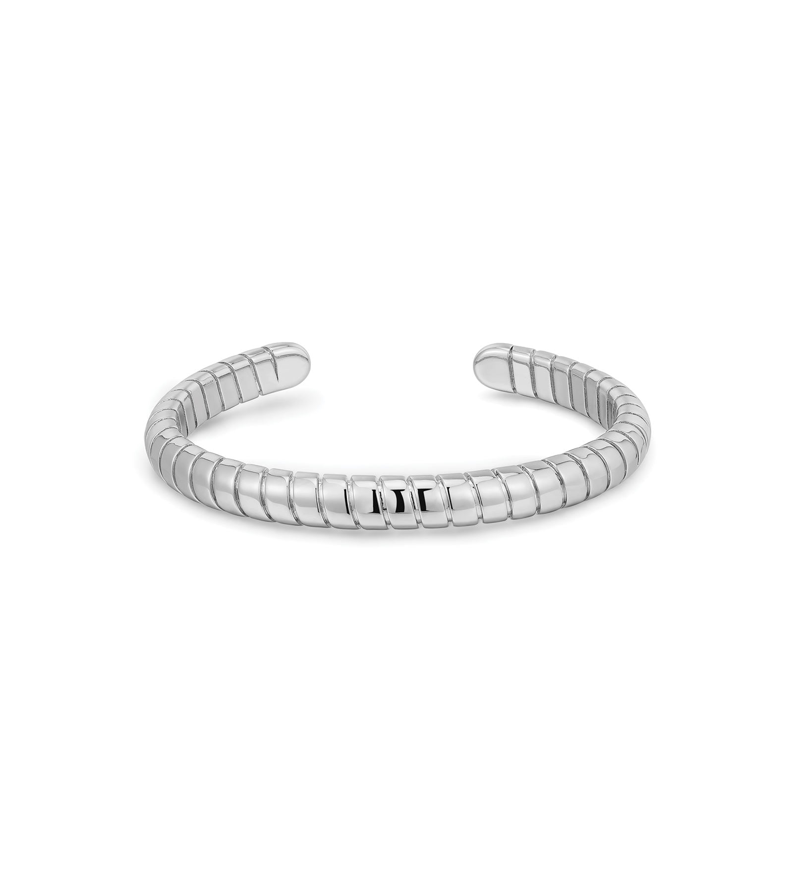 Snake Chain Cuff Rhodium Plated