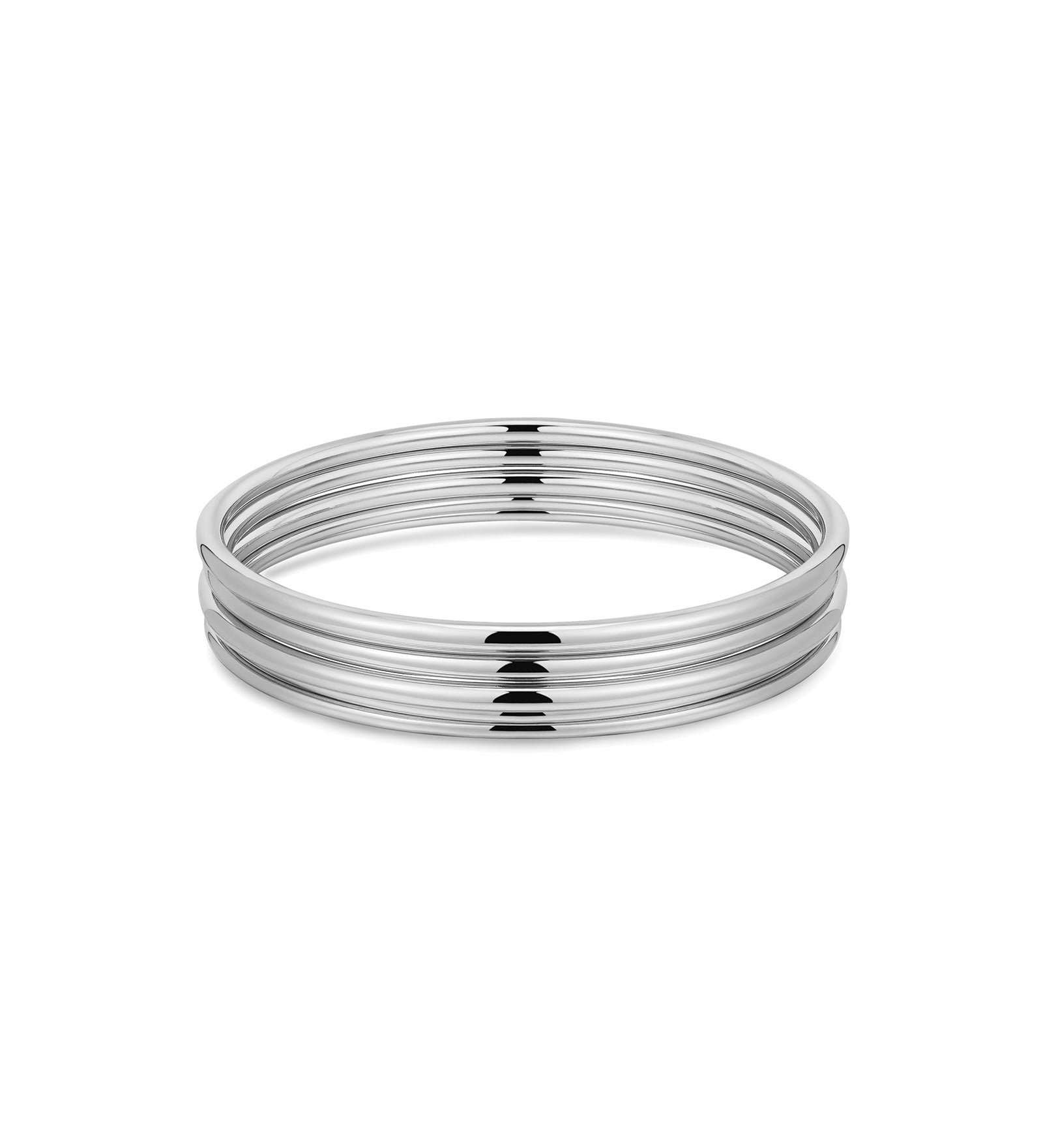 Sophia Bangle Set Rhodium Plated