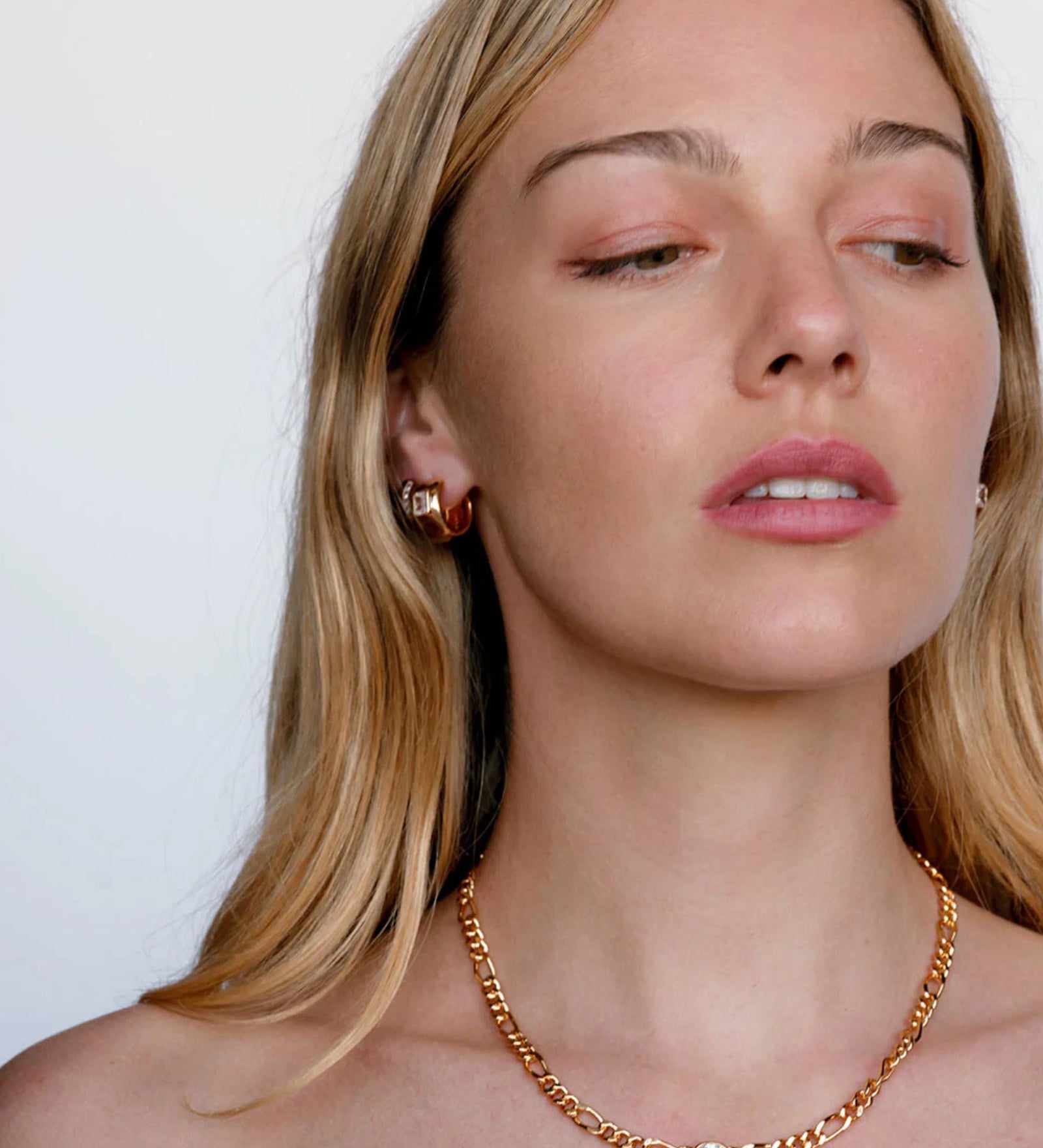 Luv AJ-Oval Bezel Chain Necklace-Necklaces-Blue Ruby Jewellery-Vancouver Canada