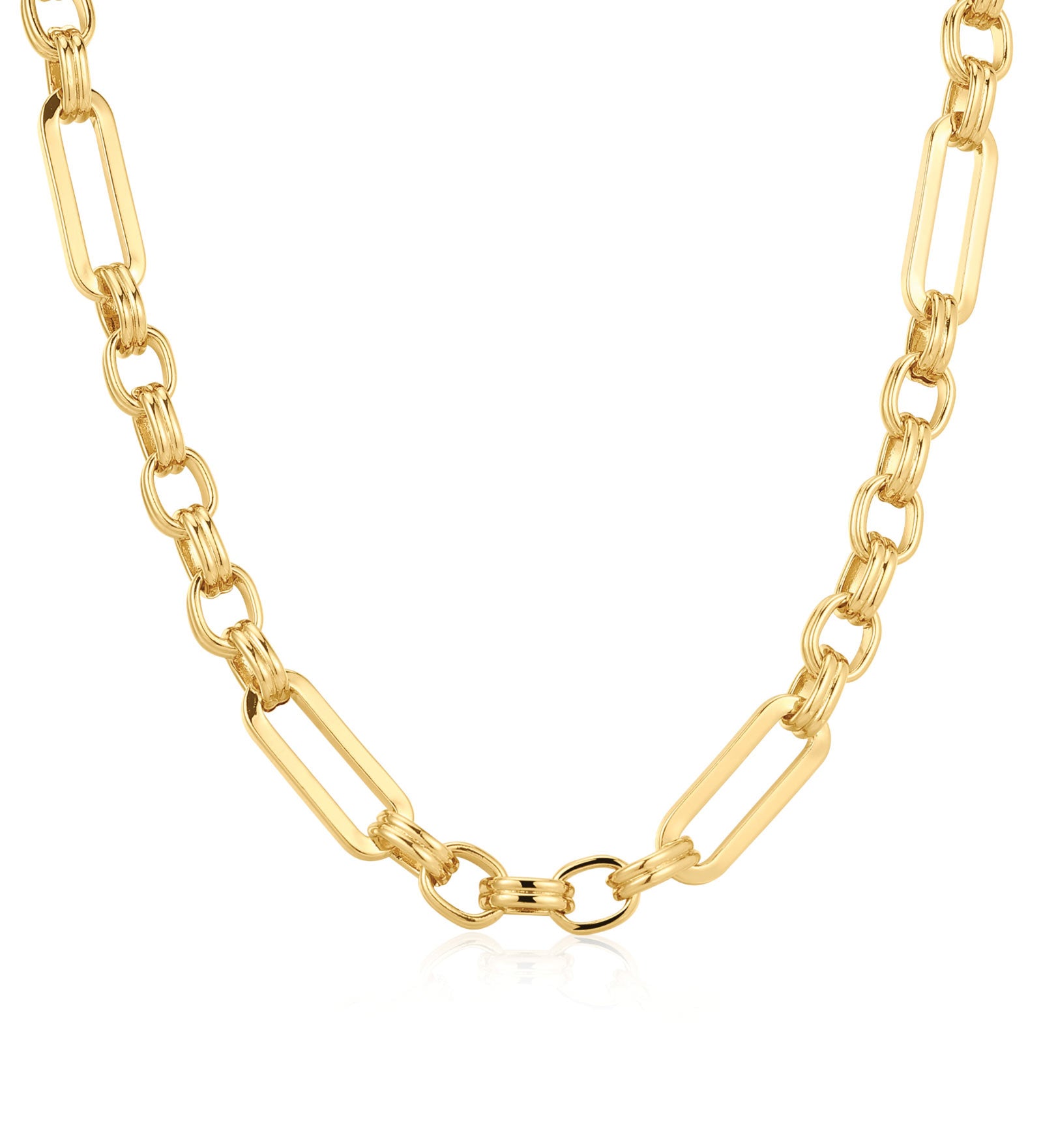 Charlotte Link Chain Necklace 14k Gold Plated