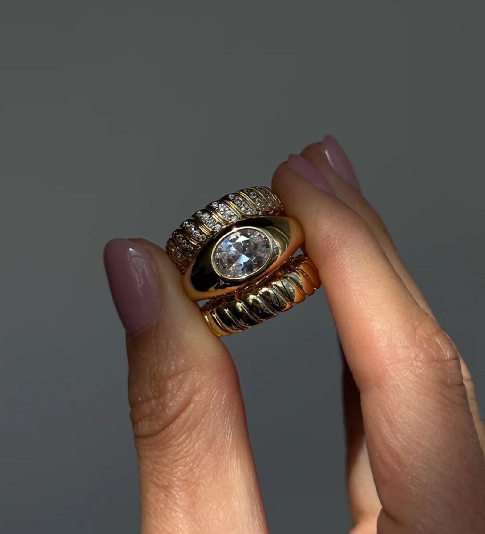 Luv AJ-Oval Orbit Bezel Ring-Rings-Blue Ruby Jewellery-Vancouver Canada