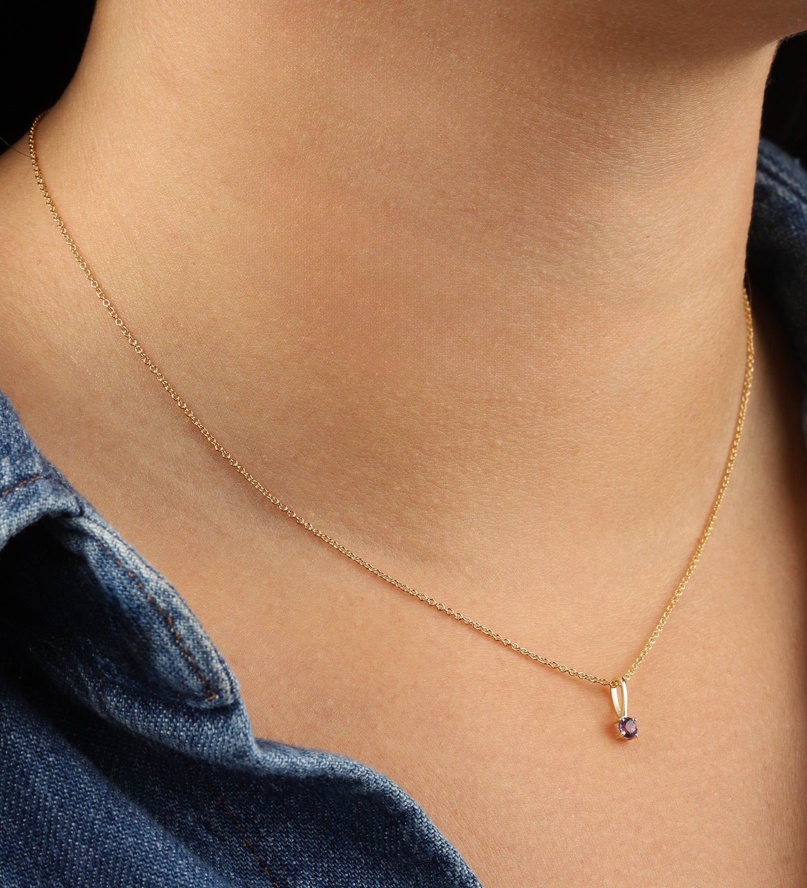 Leah Alexandra-Birthstone Pendant Necklace-Necklaces-Blue Ruby Jewellery-Vancouver Canada