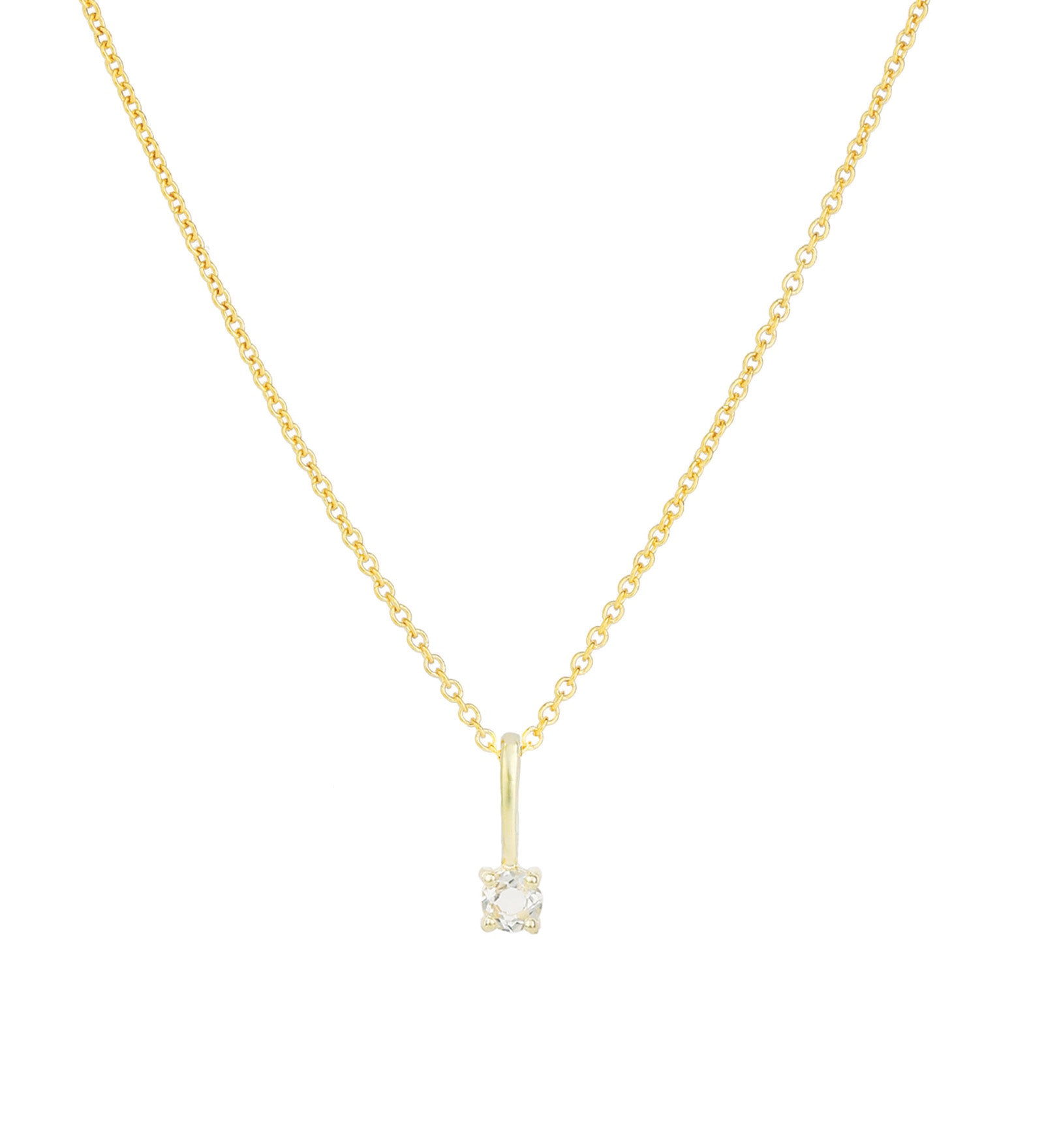 Leah Alexandra-Birthstone Pendant Necklace-Necklaces-14k Gold Vermeil, 14k Gold Filled, White Topaz - April-Blue Ruby Jewellery-Vancouver Canada