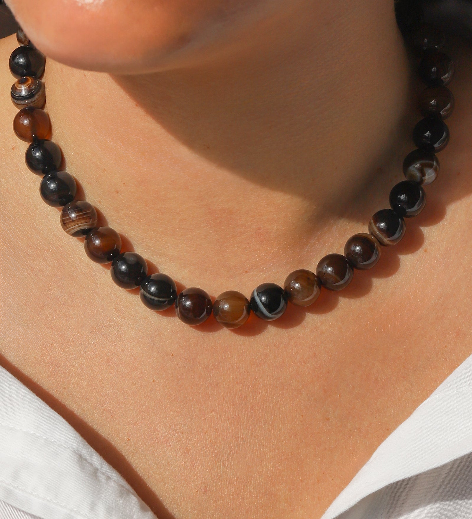 Lunita Luz-Chunky Beaded Necklace | 12mm-Necklaces-Blue Ruby Jewellery-Vancouver Canada