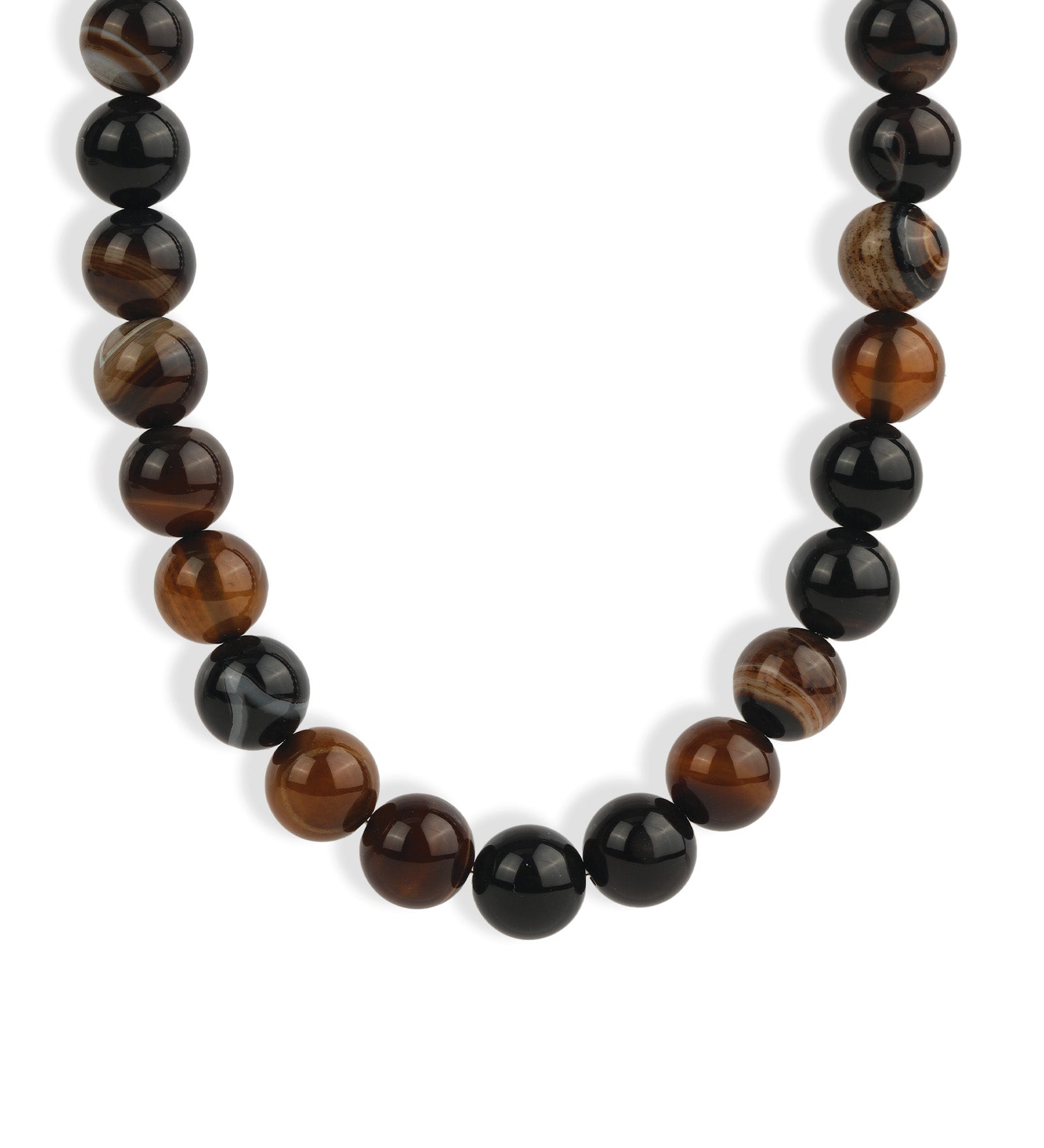 Lunita Luz-Chunky Beaded Necklace | 12mm-Necklaces-Gold, Madagascar Agate-Blue Ruby Jewellery-Vancouver Canada