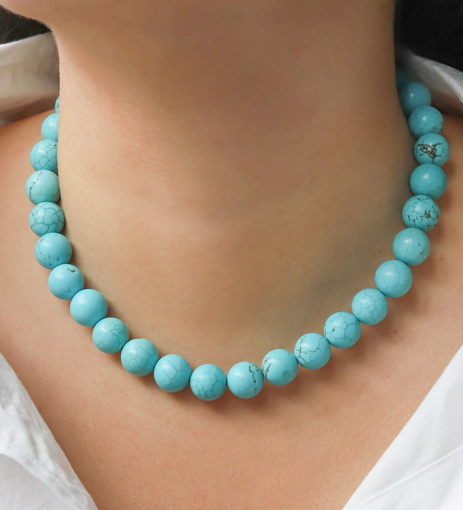 Lunita Luz-Chunky Beaded Necklace | 12mm-Necklaces-Blue Ruby Jewellery-Vancouver Canada