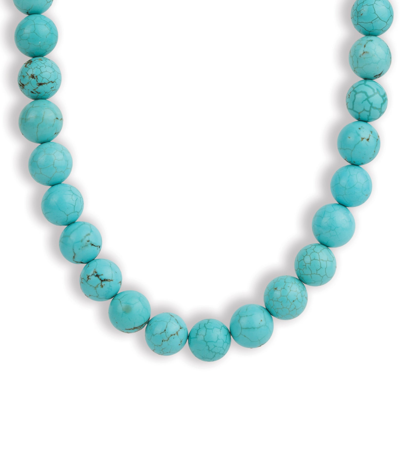Lunita Luz-Chunky Beaded Necklace | 12mm-Necklaces-Gold, Magnesite Turquoise-Blue Ruby Jewellery-Vancouver Canada