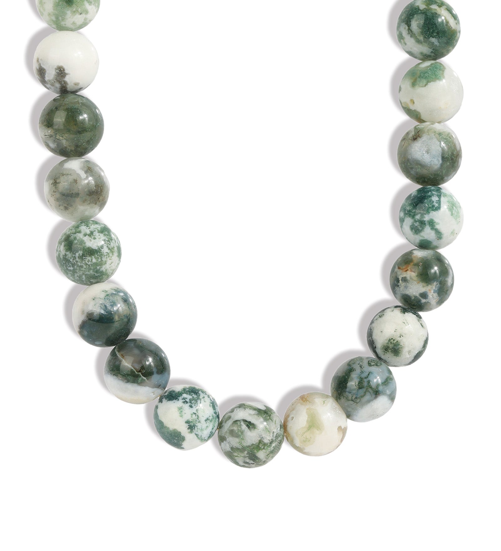 Lunita Luz-Chunky Beaded Necklace | 12mm-Necklaces-Gold, Tree Agate-Blue Ruby Jewellery-Vancouver Canada