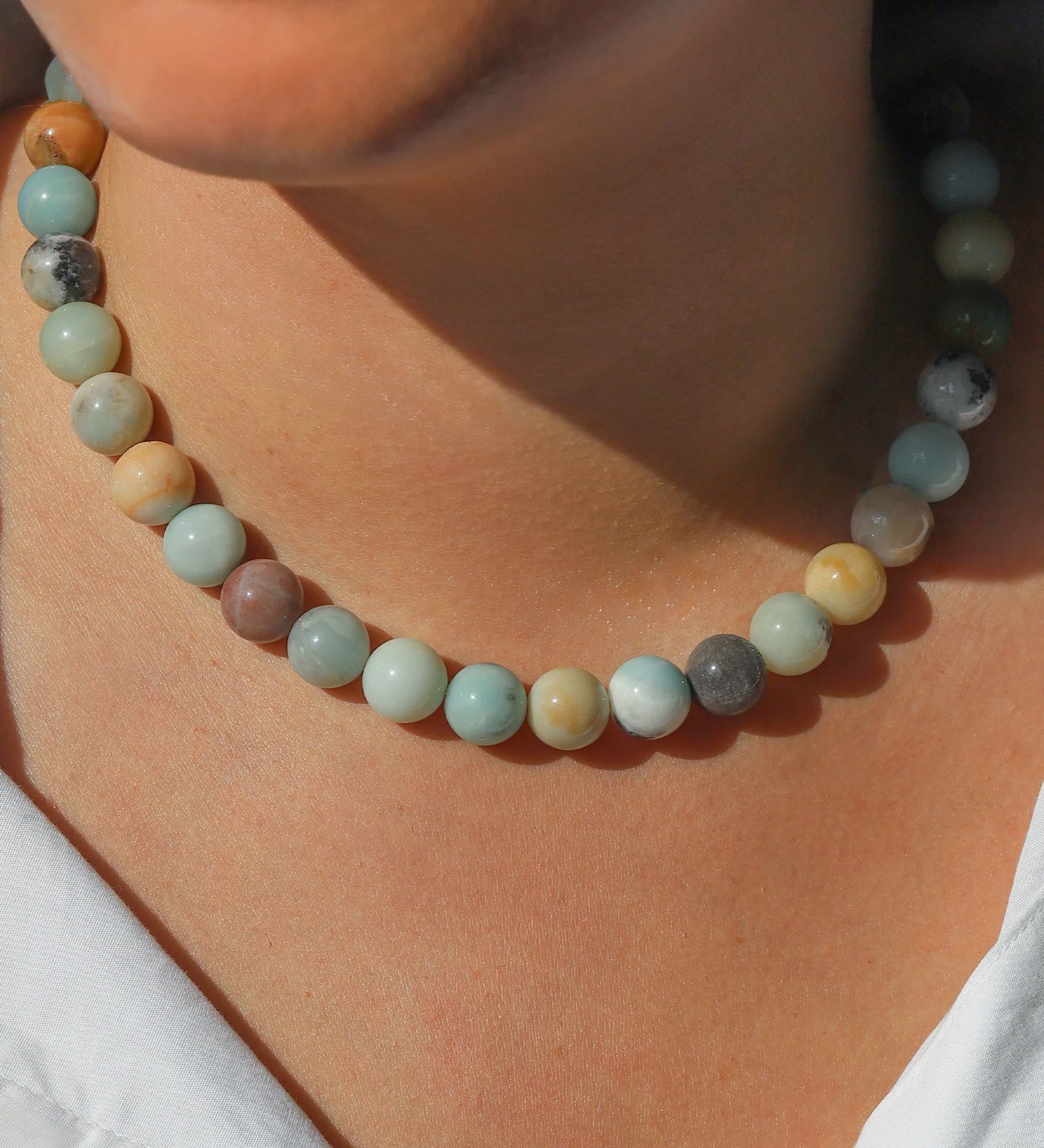 Lunita Luz-Chunky Beaded Necklace | 12mm-Necklaces-Blue Ruby Jewellery-Vancouver Canada