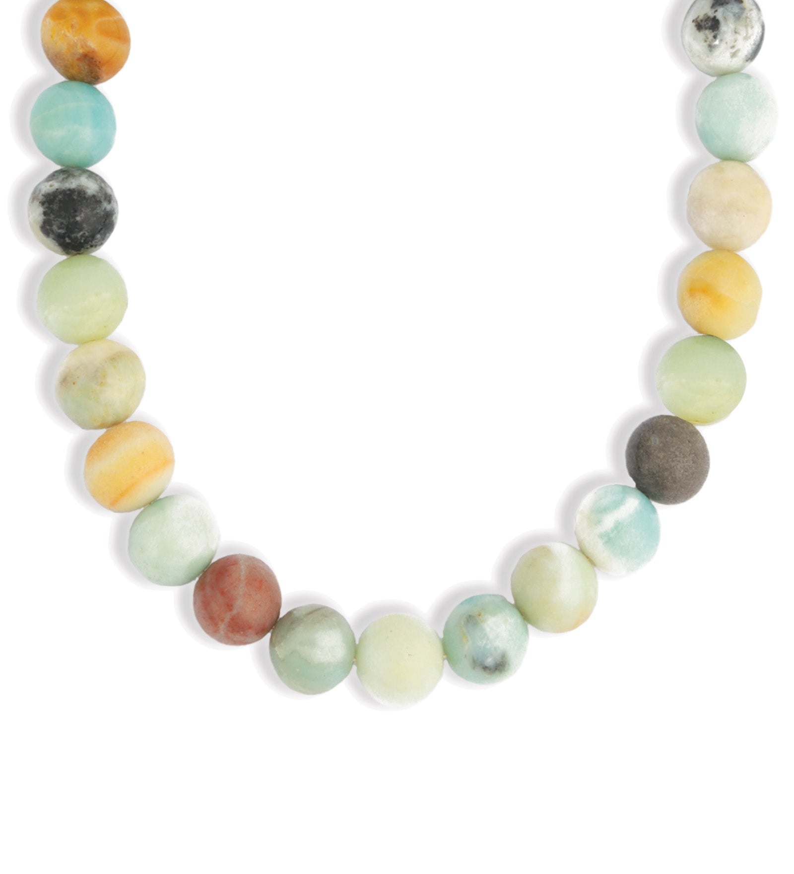 Lunita Luz-Chunky Beaded Necklace | 12mm-Necklaces-Gold, Amazonite-Blue Ruby Jewellery-Vancouver Canada