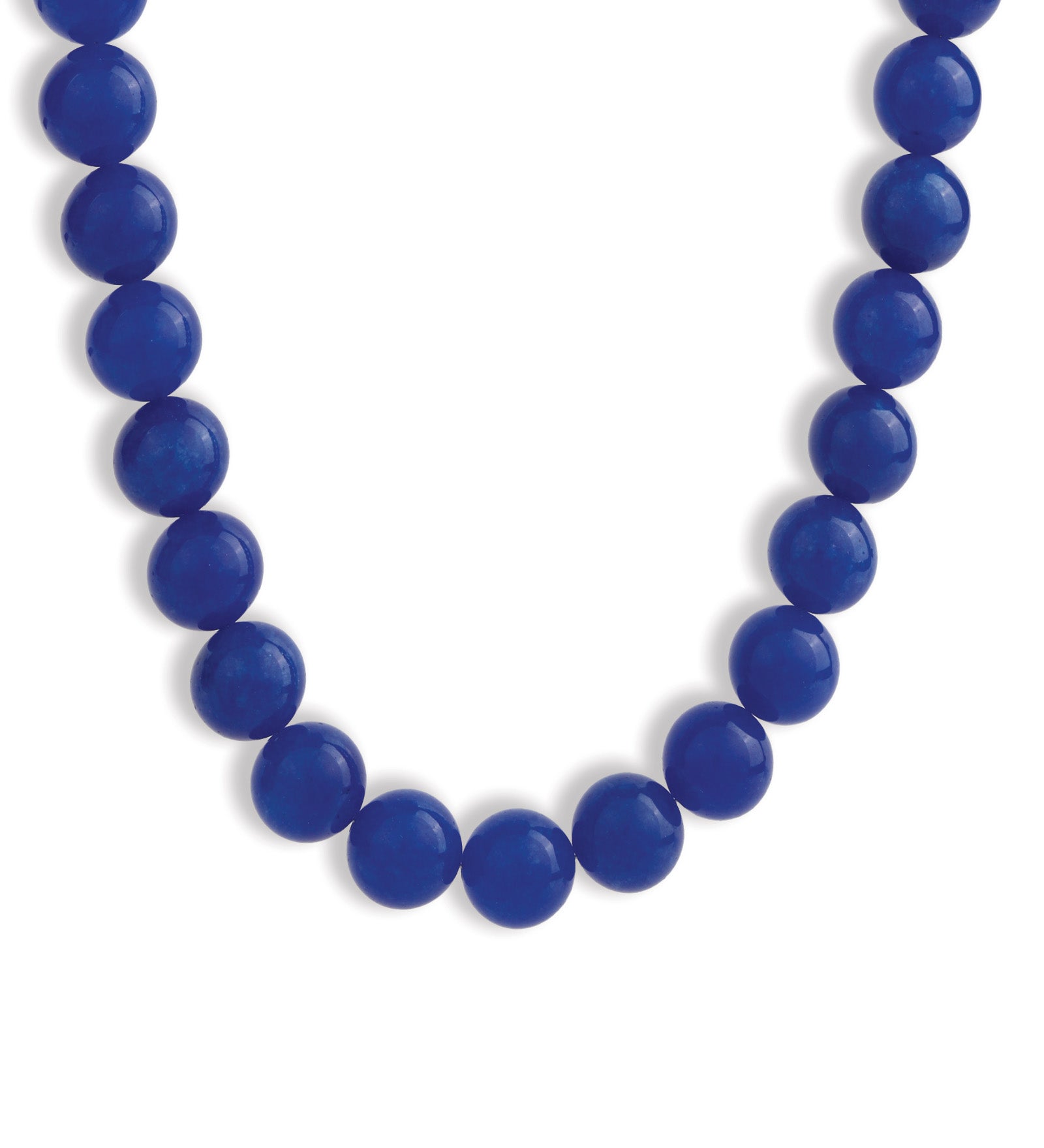 Lunita Luz-Chunky Beaded Necklace | 14mm-Necklaces-Gold, Blue Jade-Blue Ruby Jewellery-Vancouver Canada