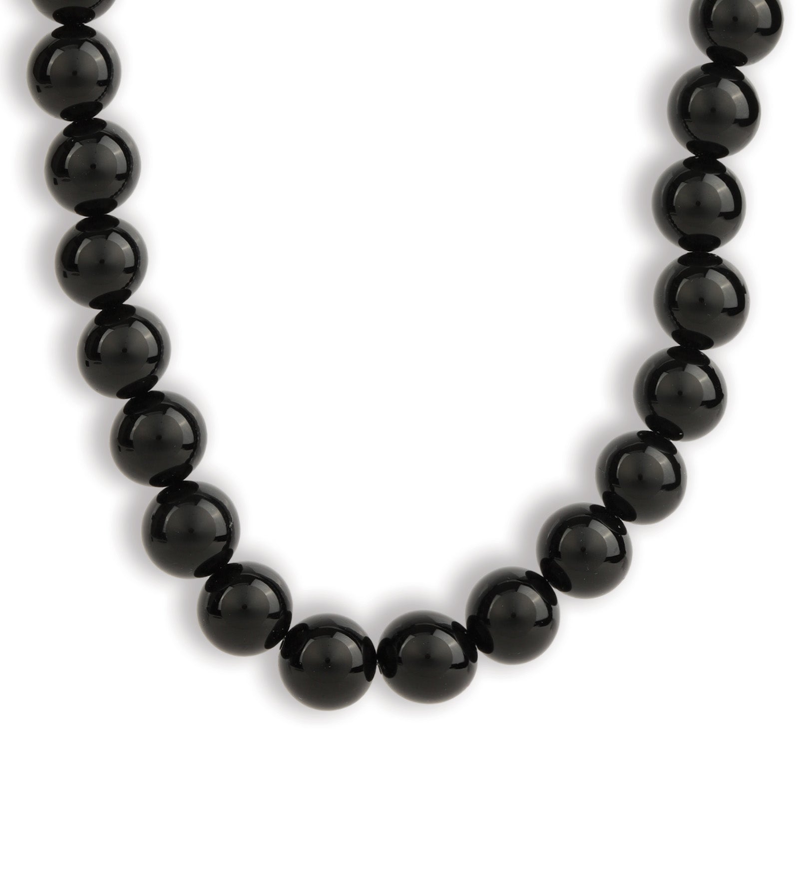 Lunita Luz-Chunky Beaded Necklace | 14mm-Necklaces-Silver, Black Onyx-Blue Ruby Jewellery-Vancouver Canada