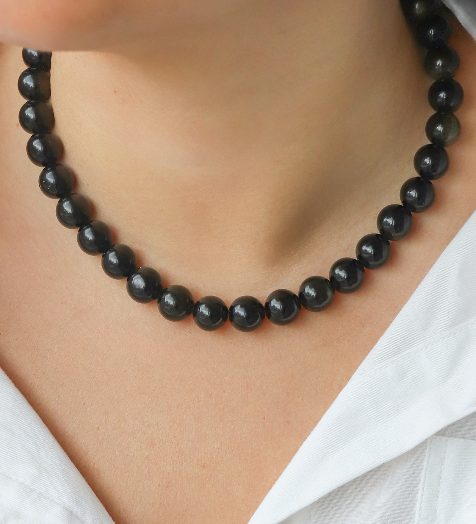 Lunita Luz-Chunky Beaded Necklace | 12mm-Necklaces-Blue Ruby Jewellery-Vancouver Canada