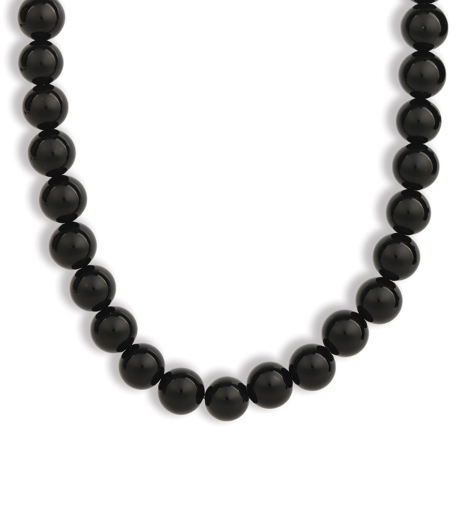 Lunita Luz-Chunky Beaded Necklace | 12mm-Necklaces-Silver, Black Obsidian-Blue Ruby Jewellery-Vancouver Canada