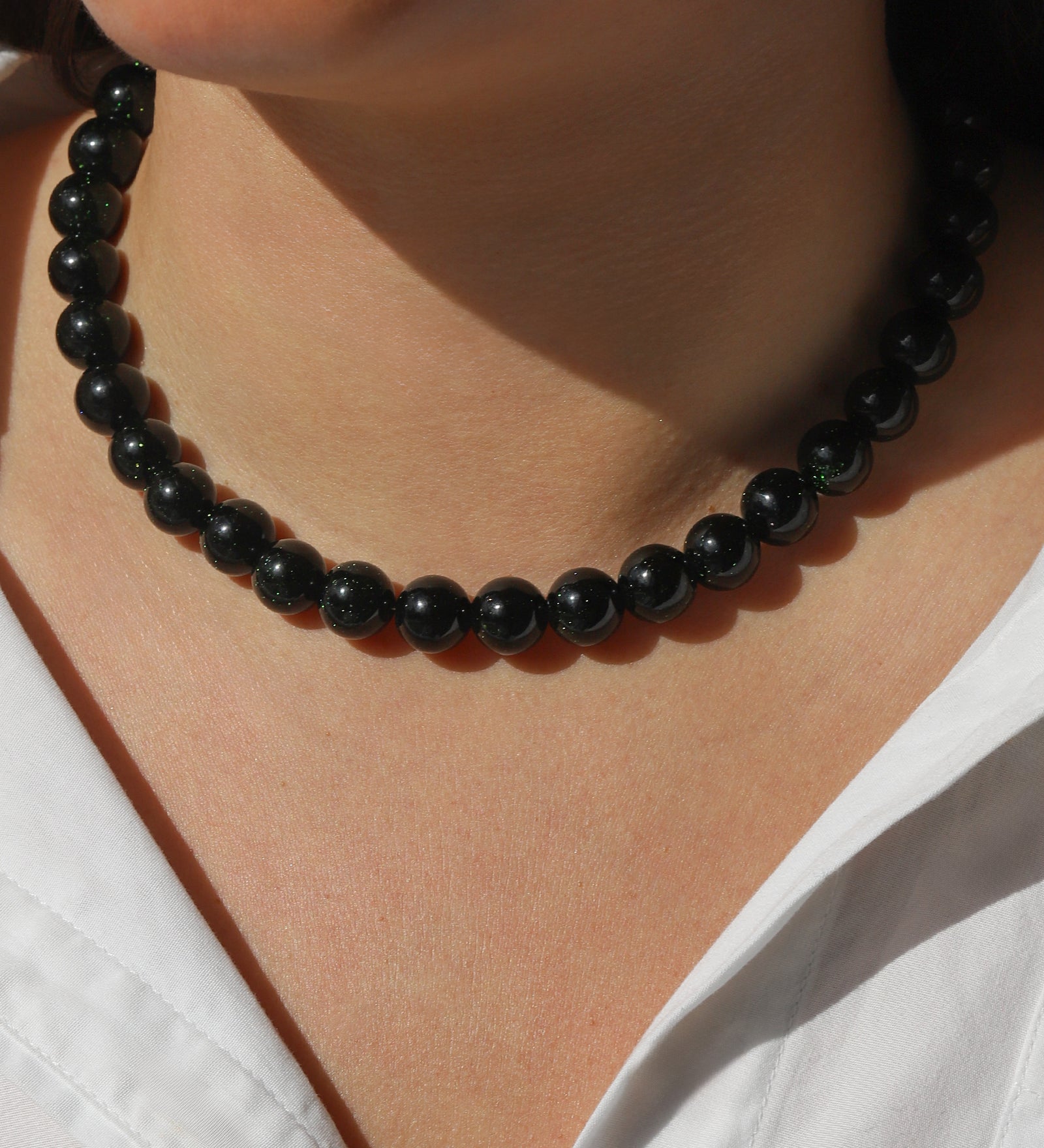 Lunita Luz-Chunky Beaded Necklace | 12mm-Necklaces-Blue Ruby Jewellery-Vancouver Canada