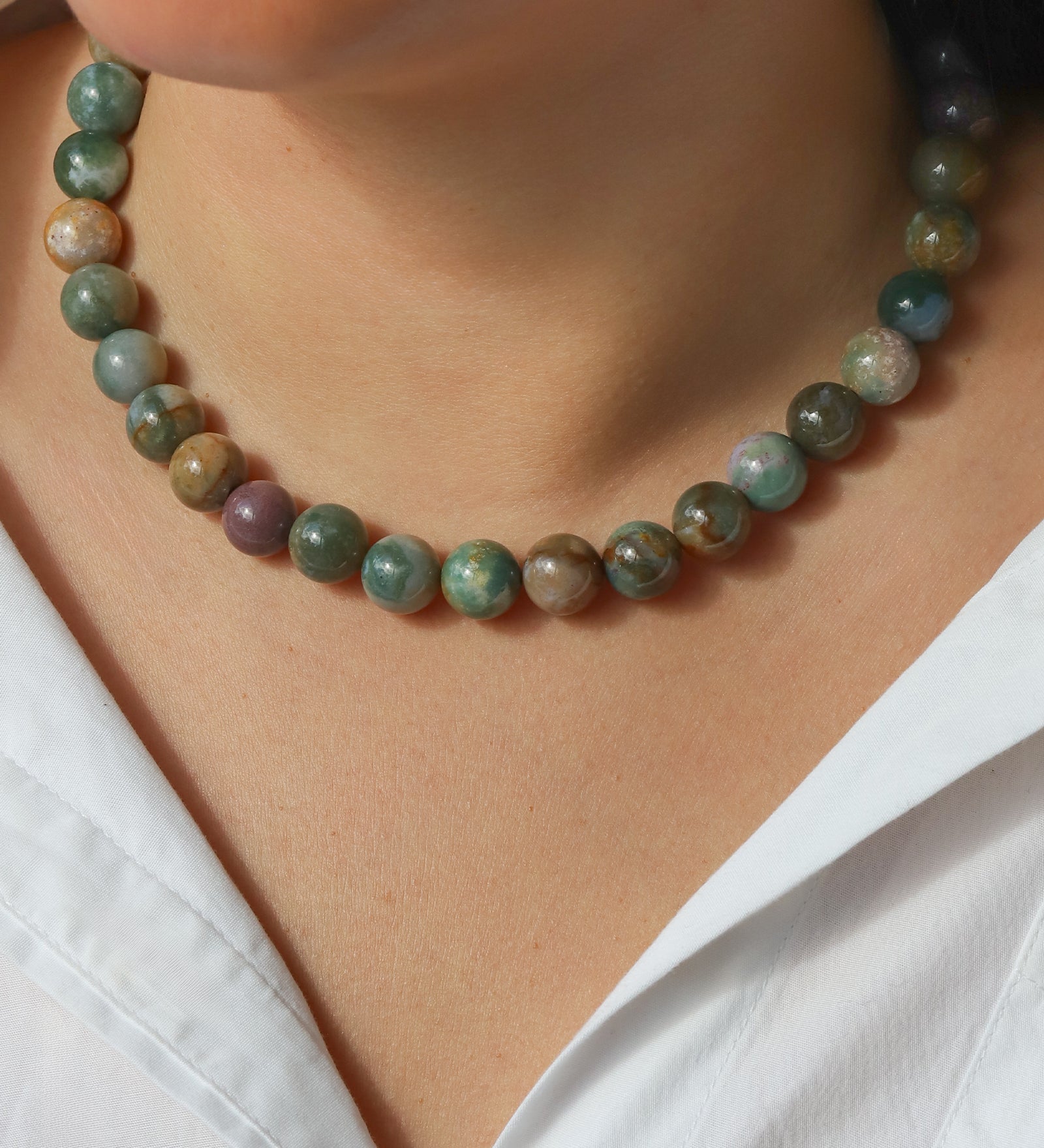Lunita Luz-Chunky Beaded Necklace | 12mm-Necklaces-Blue Ruby Jewellery-Vancouver Canada