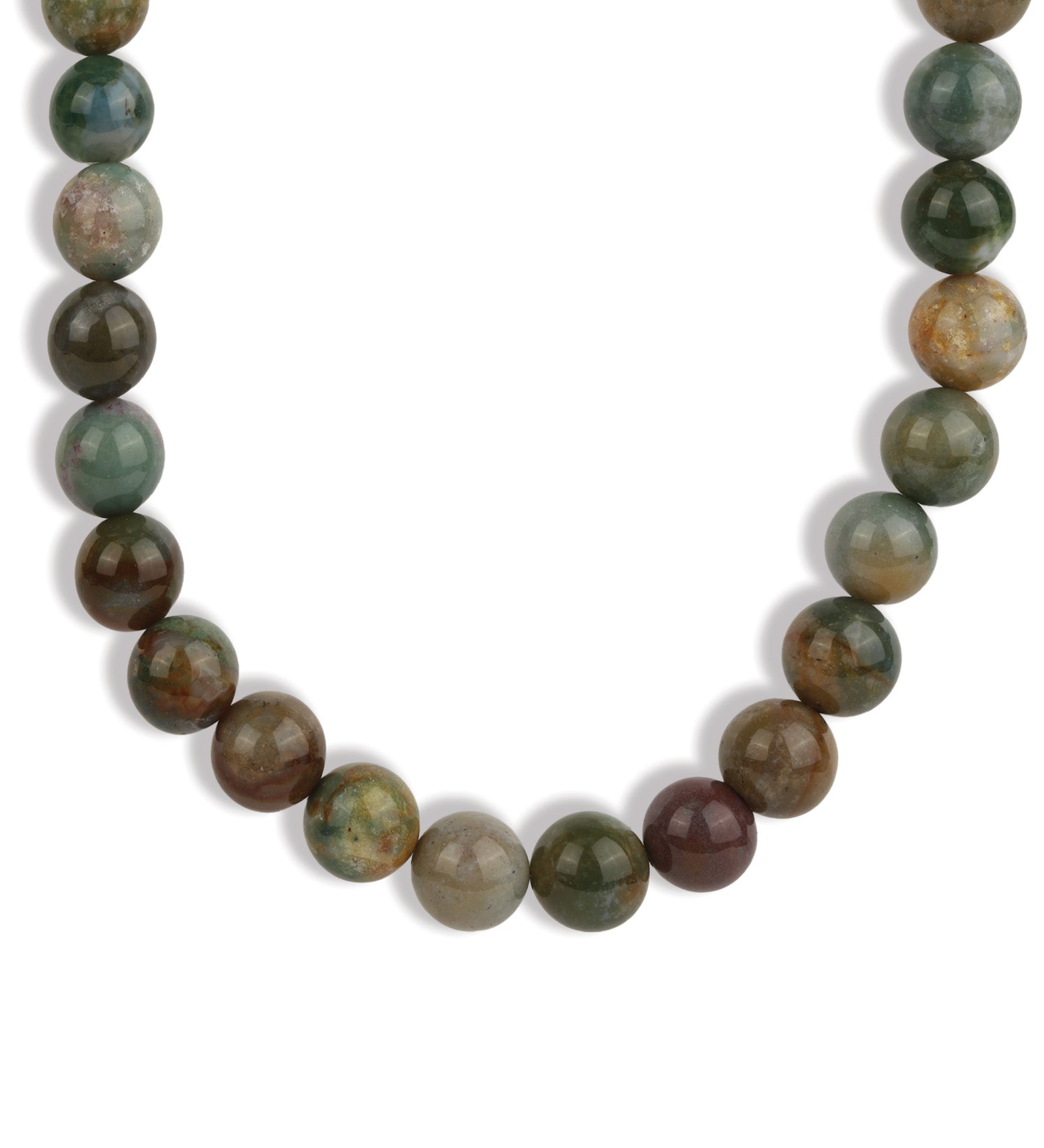 Lunita Luz-Chunky Beaded Necklace | 12mm-Necklaces-Silver, Fancy Jasper-Blue Ruby Jewellery-Vancouver Canada
