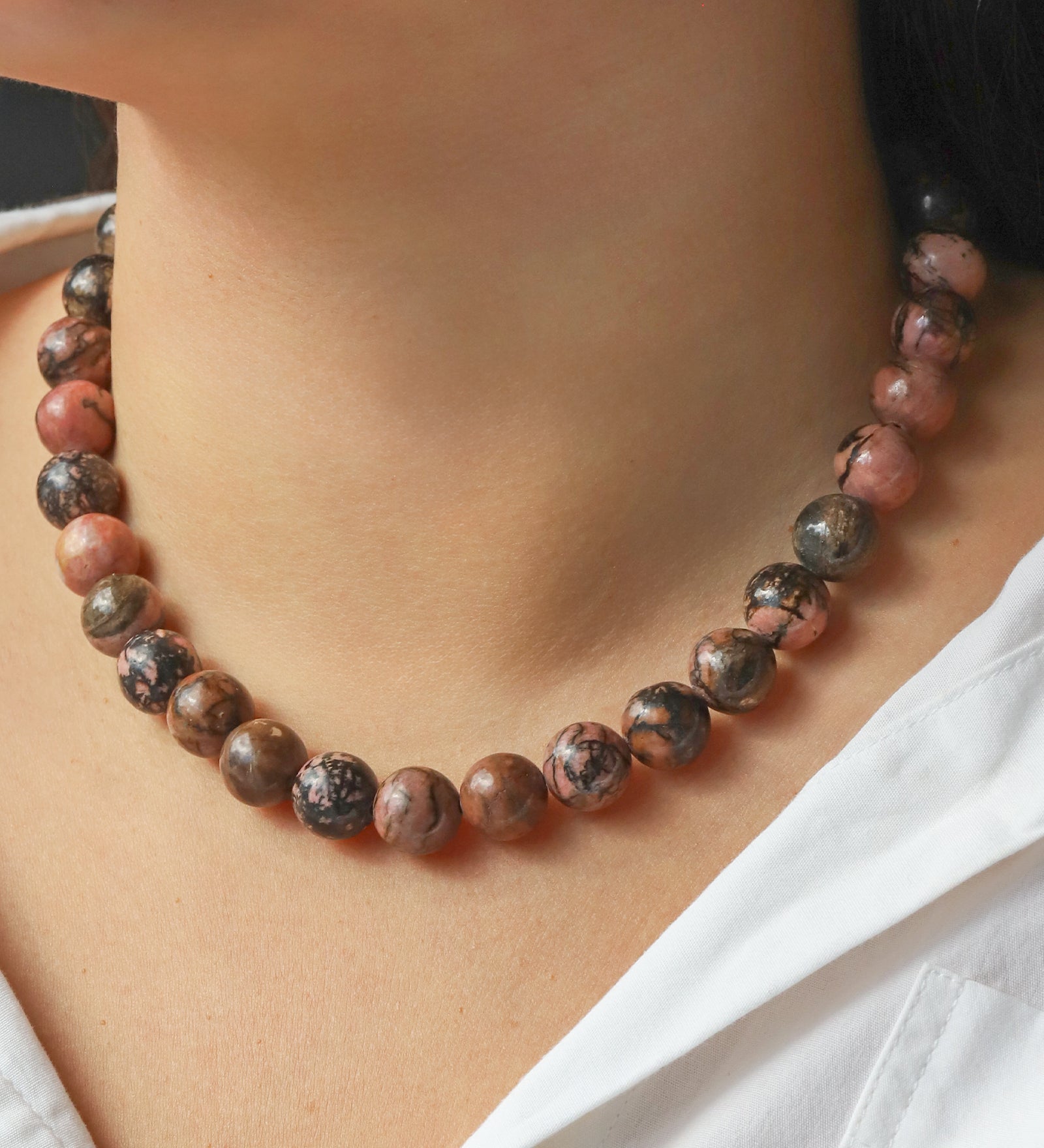 Lunita Luz-Chunky Beaded Necklace | 12mm-Necklaces-Blue Ruby Jewellery-Vancouver Canada