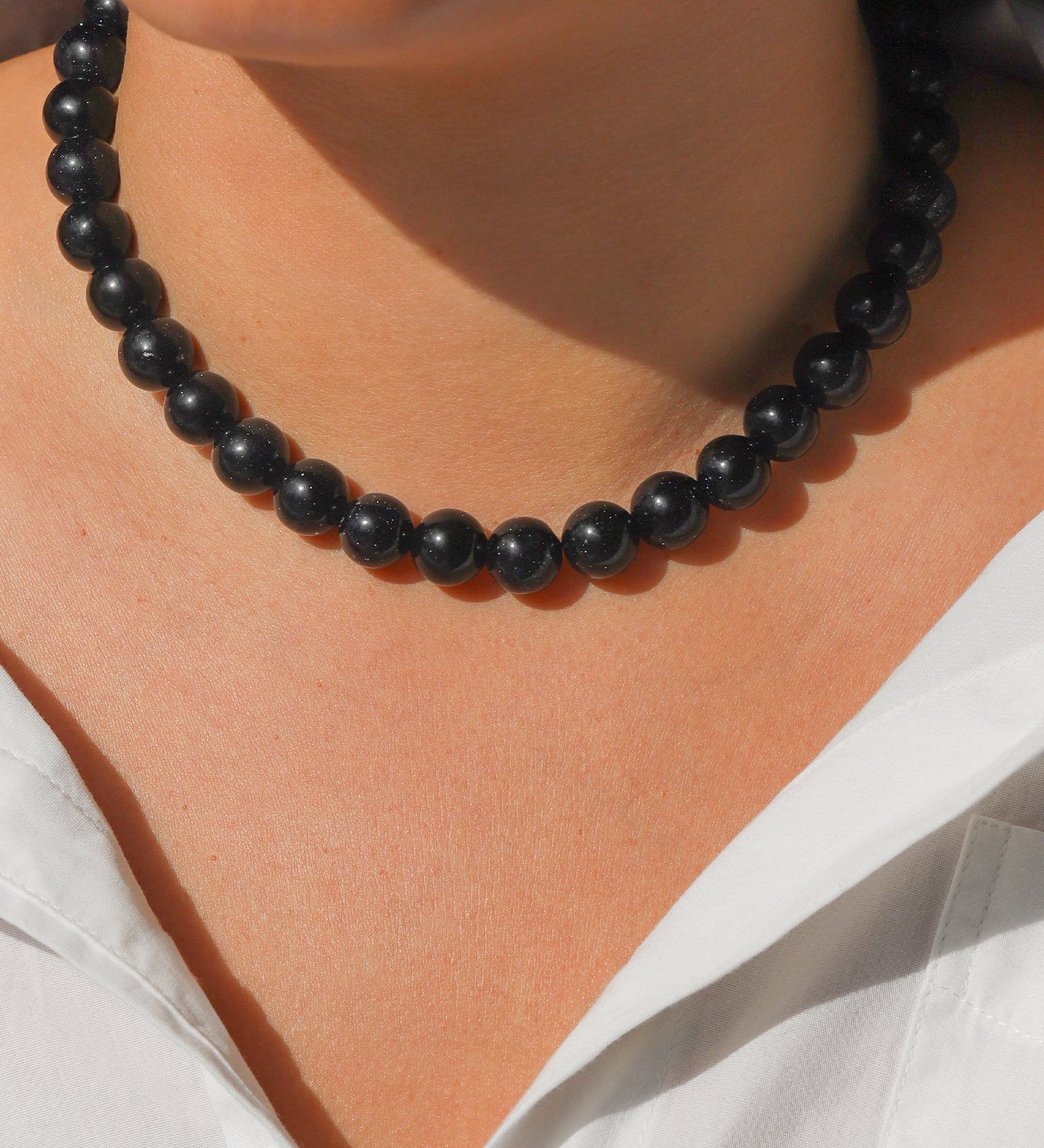Lunita Luz-Chunky Beaded Necklace | 12mm-Necklaces-Blue Ruby Jewellery-Vancouver Canada