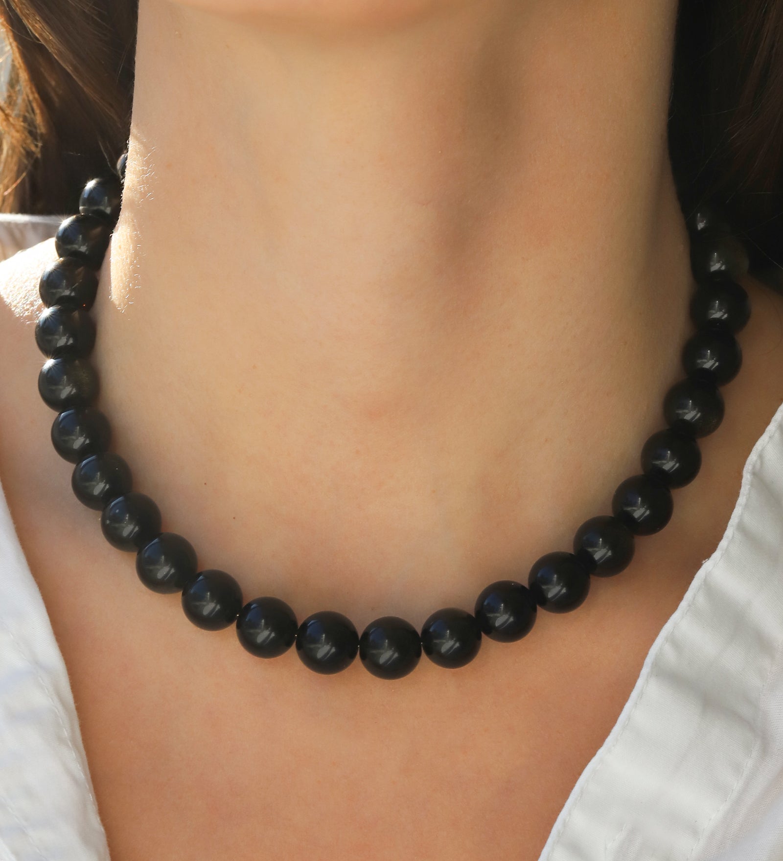 Lunita Luz-Chunky Beaded Necklace | 12mm-Necklaces-Blue Ruby Jewellery-Vancouver Canada