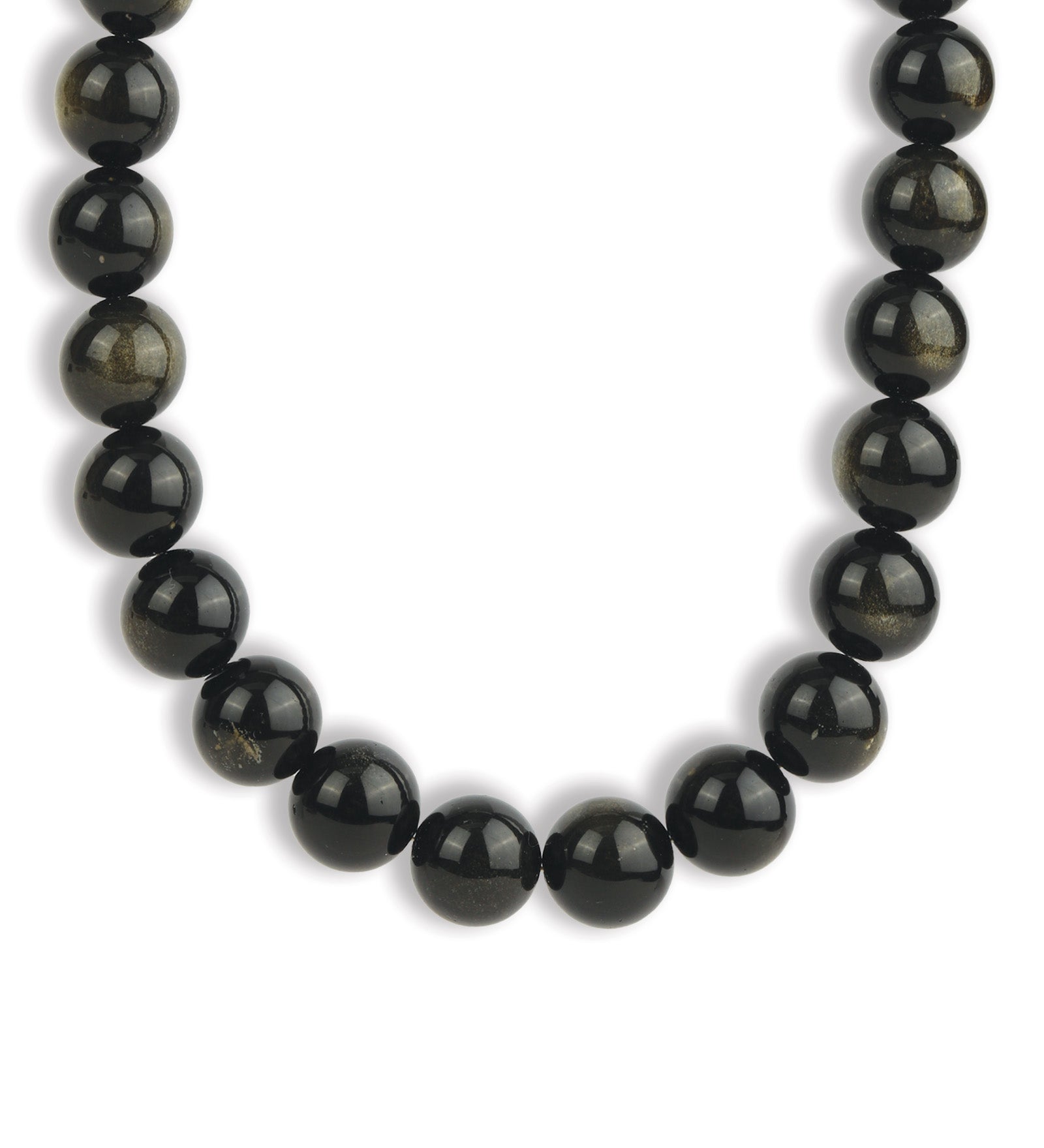 Lunita Luz-Chunky Beaded Necklace | 14mm-Necklaces-Gold, Golden Obsidian-Blue Ruby Jewellery-Vancouver Canada