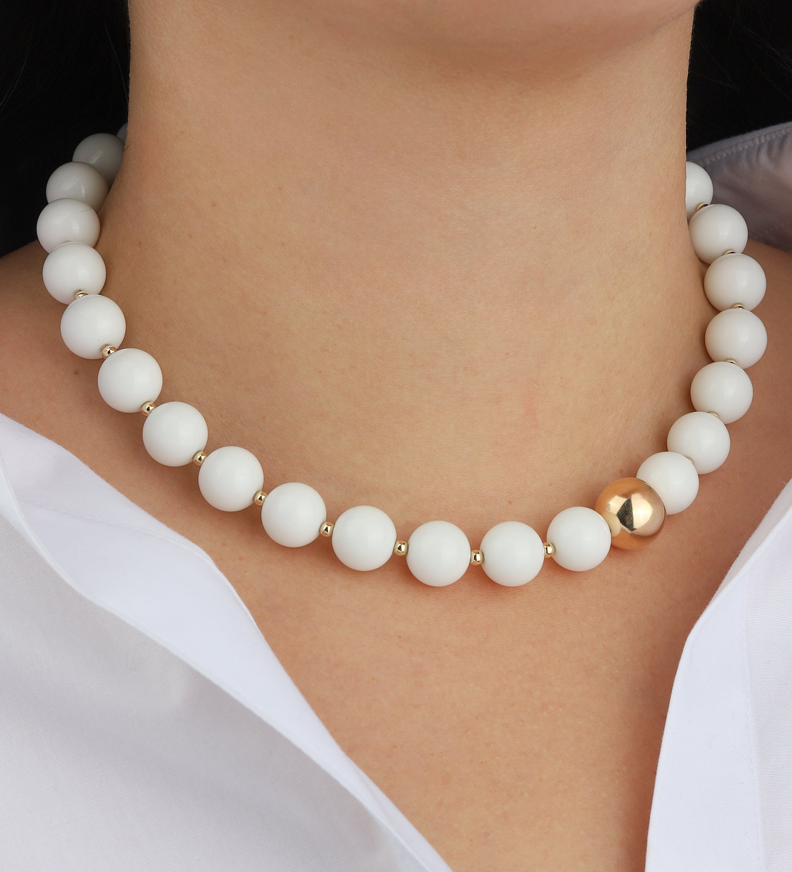 Lunita Luz-Mixed Shape Chunky Stone Necklace | 12mm-Necklaces-Blue Ruby Jewellery-Vancouver Canada