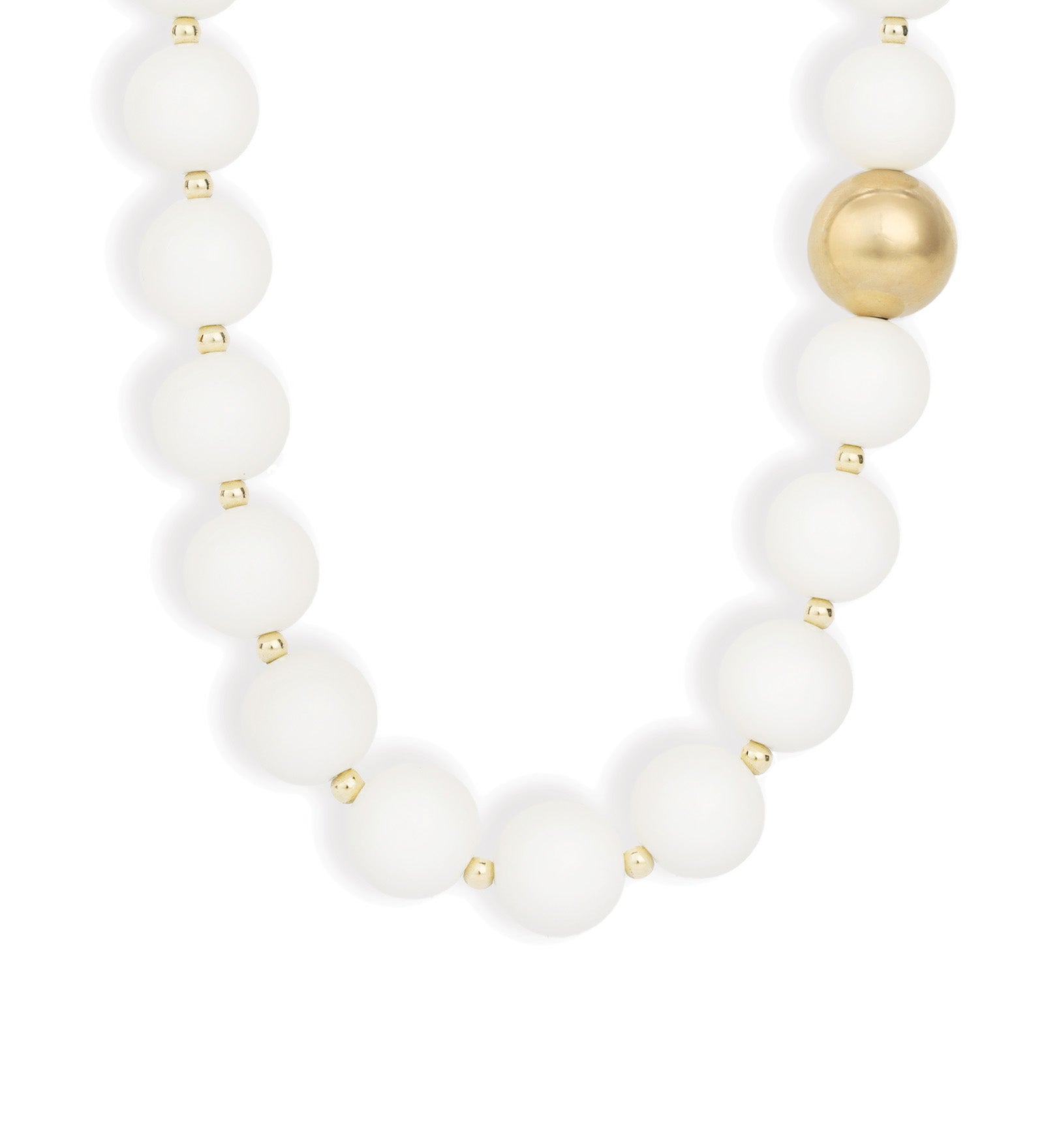 Lunita Luz-Mixed Shape Chunky Stone Necklace | 12mm-Necklaces-Gold, White Jade-Blue Ruby Jewellery-Vancouver Canada