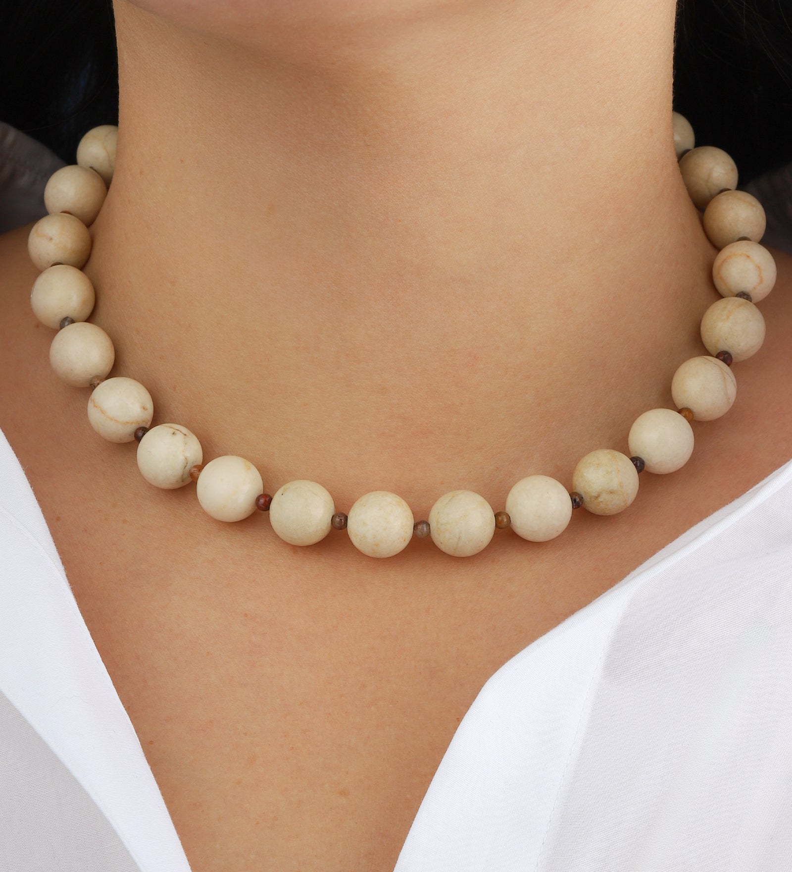 Lunita Luz-Mixed Shape Chunky Stone Necklace | 12mm-Necklaces-Blue Ruby Jewellery-Vancouver Canada