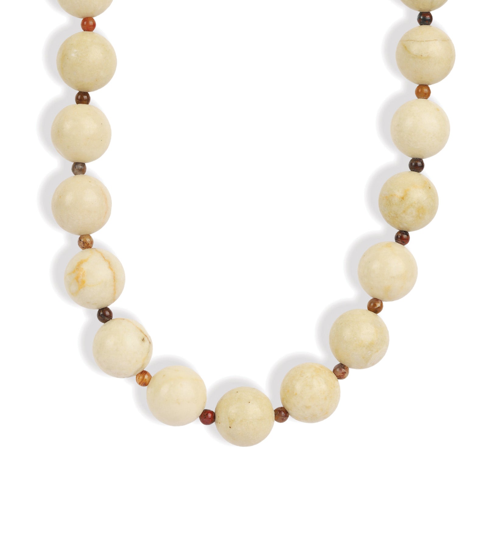 Mixed Shape Chunky Stone Necklace | 12mm Gold, Riverstone, Pietersite