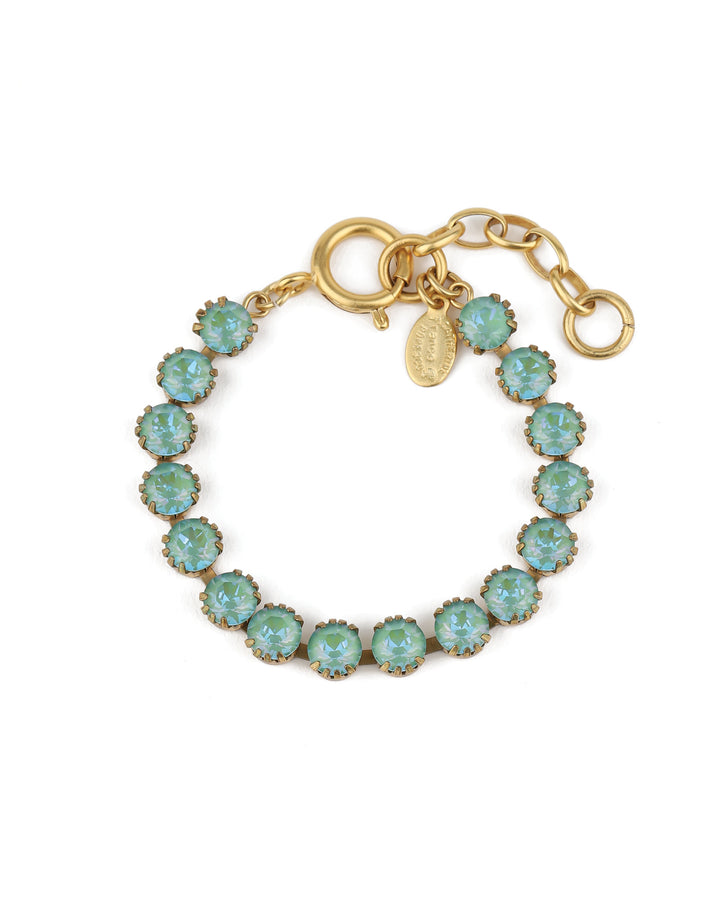 La Vie Parisienne-Crystal Bracelet | 7mm-Bracelets-14k Gold Plated, Silky Sage Crystal-Blue Ruby Jewellery-Vancouver Canada