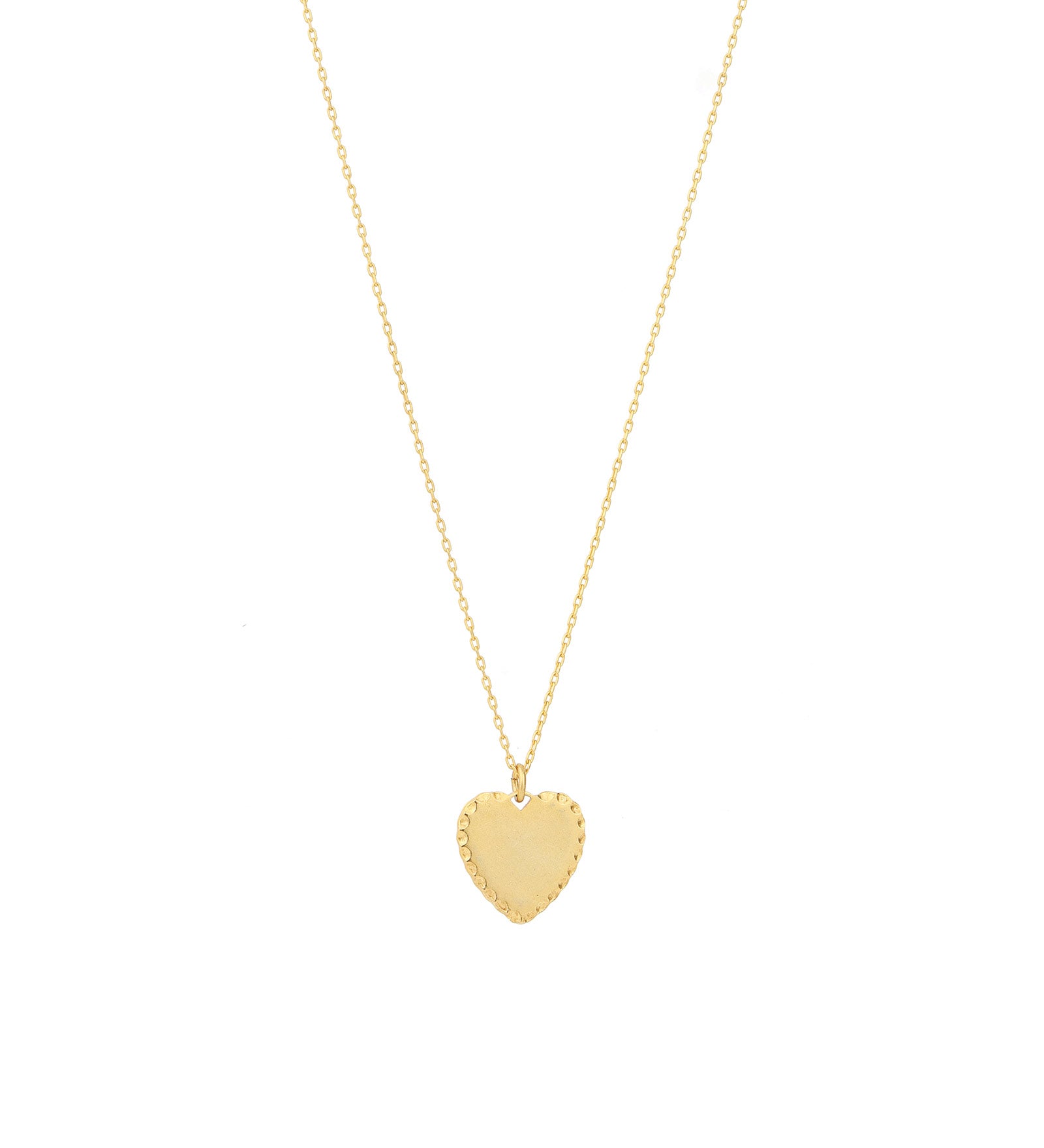 Scalloped Heart Necklace 14k Gold Plated