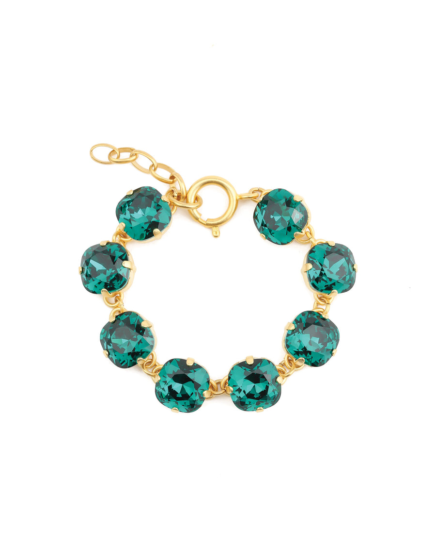 Crystal Bracelet | 12mm 14k Gold Plated, Emerald Crystal