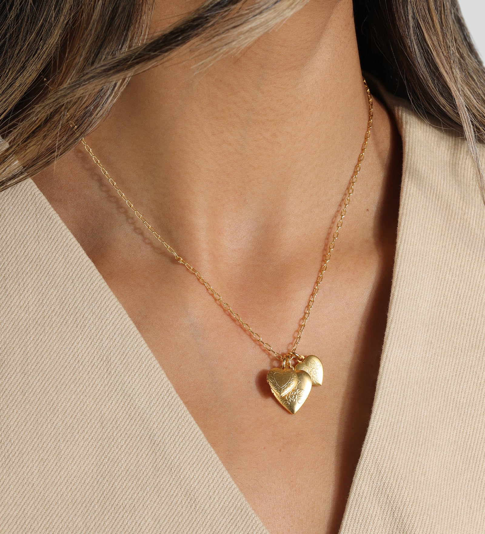 La Vie Parisienne-Three Heart Locket Necklace-Necklaces-Blue Ruby Jewellery-Vancouver Canada