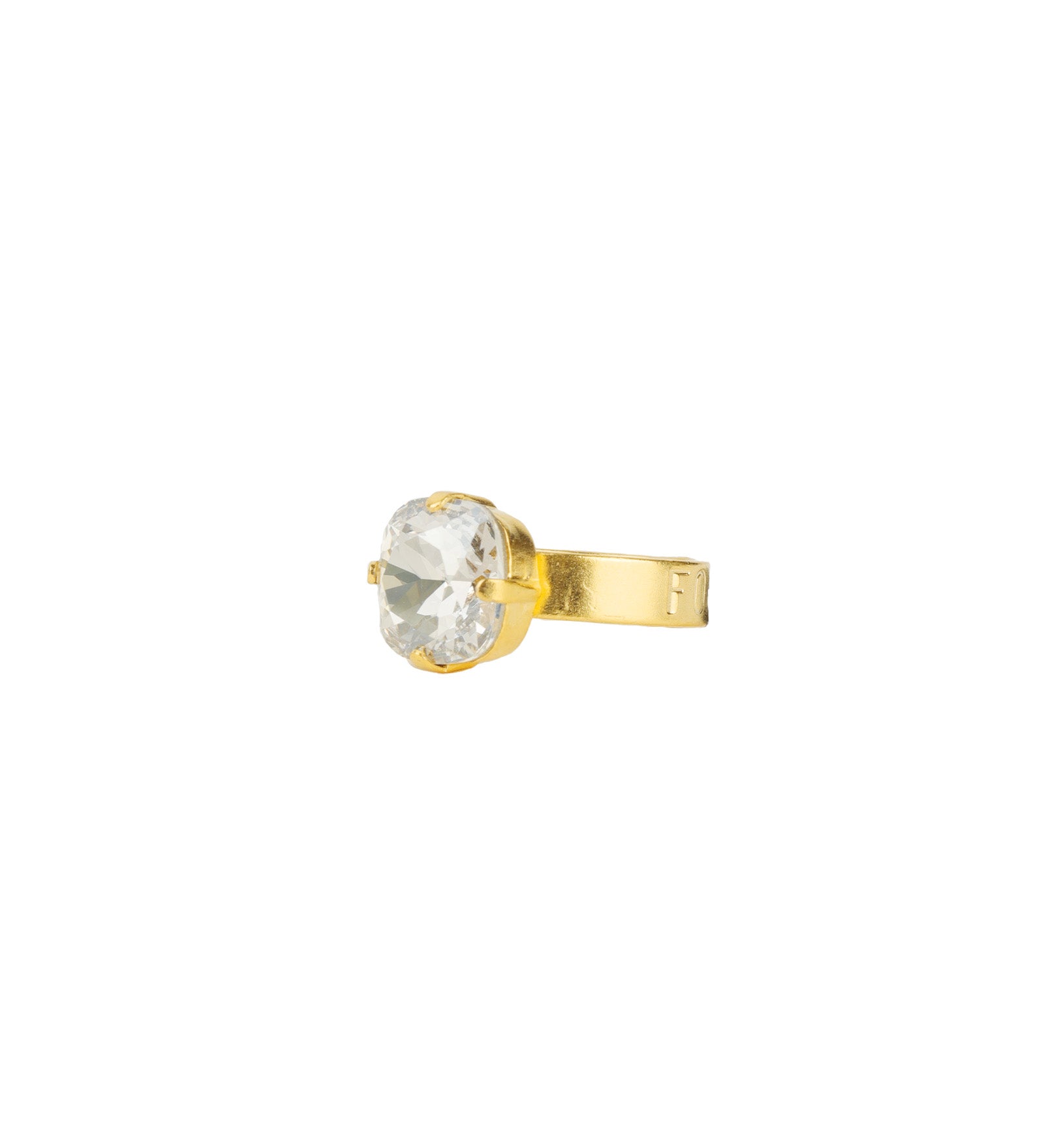 Forget Me Not Ring Antique 14k Gold Plated,  Shade Crystal / 7