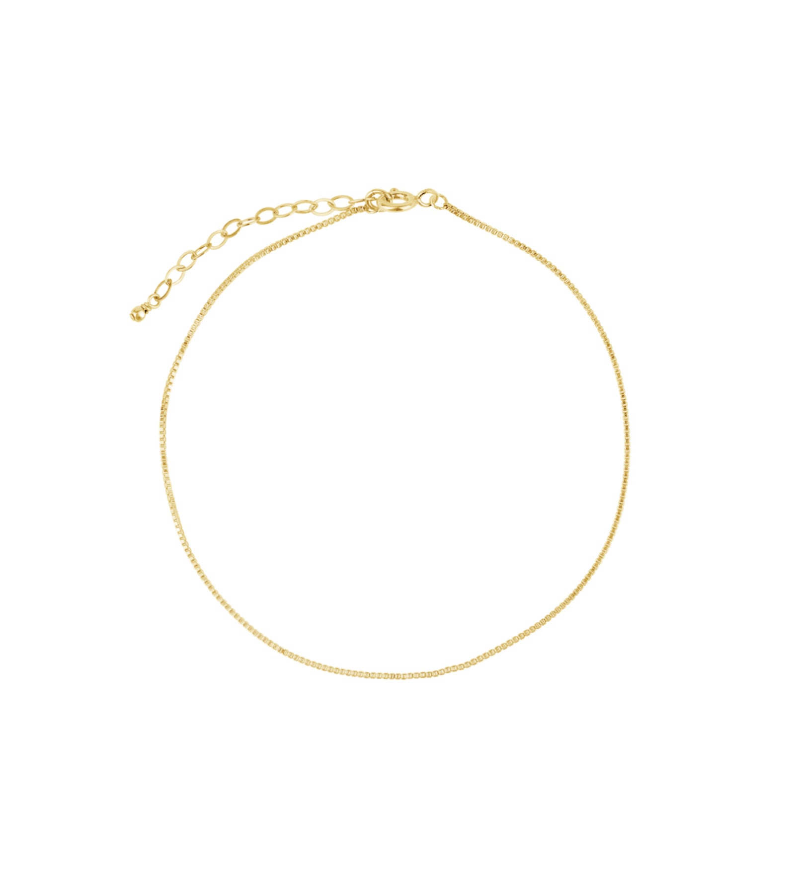 1948-Square Box Chain Anklet-Anklets-14k Gold Filled-Blue Ruby Jewellery-Vancouver Canada