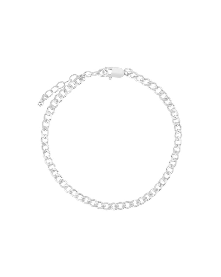 1948-Curb Chain Bracelet I Medium-Bracelets-Sterling Silver-Blue Ruby Jewellery-Vancouver Canada