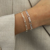 1948-Paperclip Chain Bracelet | Large-Bracelets-Sterling Silver-Blue Ruby Jewellery-Vancouver Canada