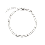 Paperclip Anklet | Large Sterling Silver