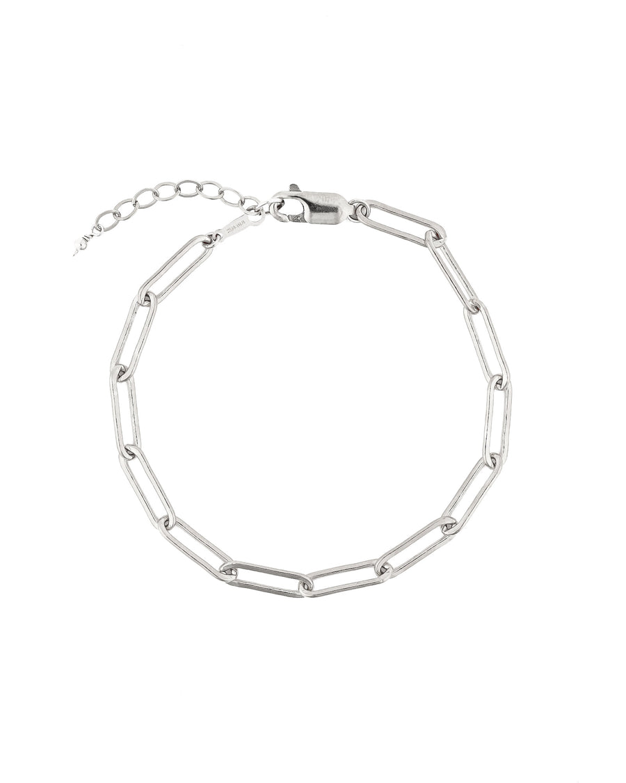 Paperclip Anklet | Large Sterling Silver