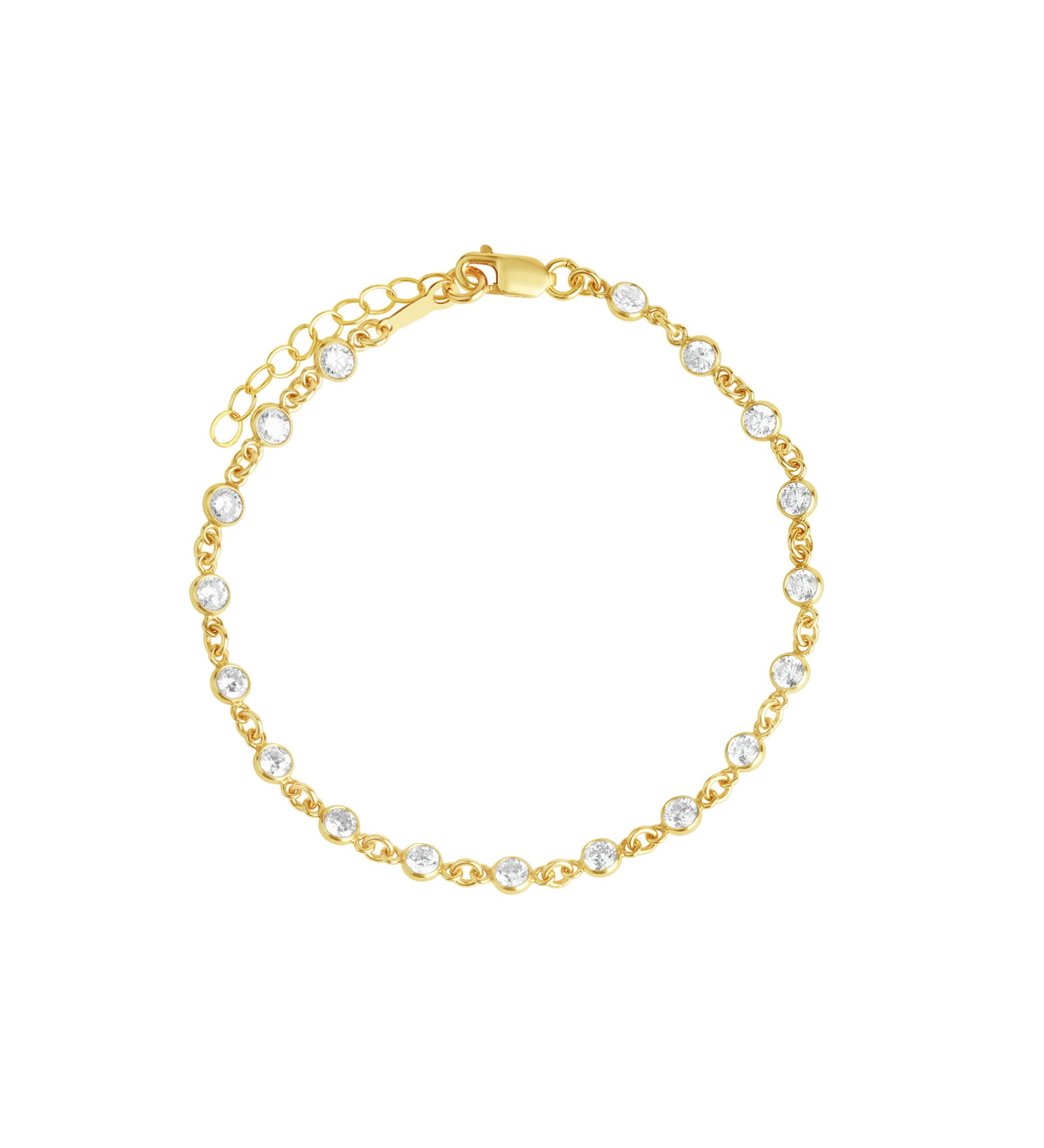 1948-Tennis Bracelet-Bracelets-14k Gold Filled, Cubic Zirconia-Blue Ruby Jewellery-Vancouver Canada