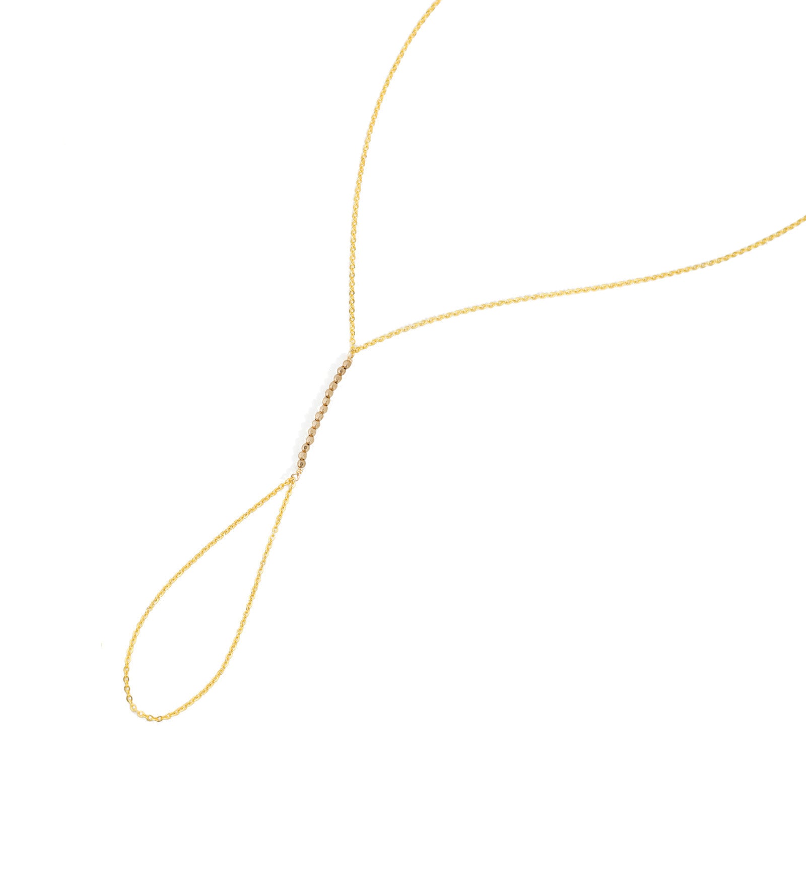 1948-Texture Beaded Hand Chain-Body Jewellery-14k Gold Filled-Blue Ruby Jewellery-Vancouver Canada