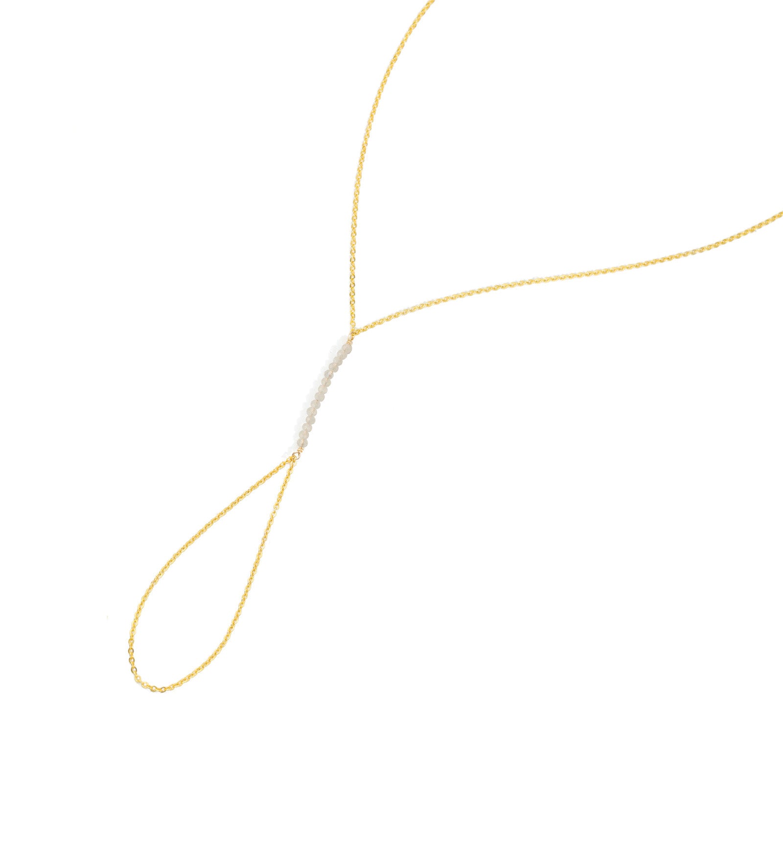 1948-Stone Hand Chain-Body Jewellery-14k Gold Filled, Moonstone-Blue Ruby Jewellery-Vancouver Canada