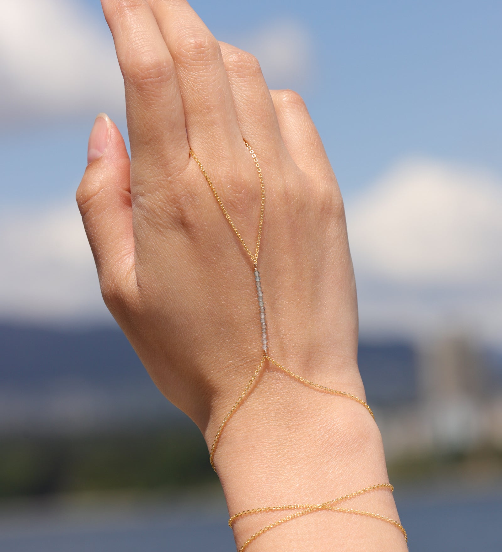1948-Stone Hand Chain-Body Jewellery-Blue Ruby Jewellery-Vancouver Canada