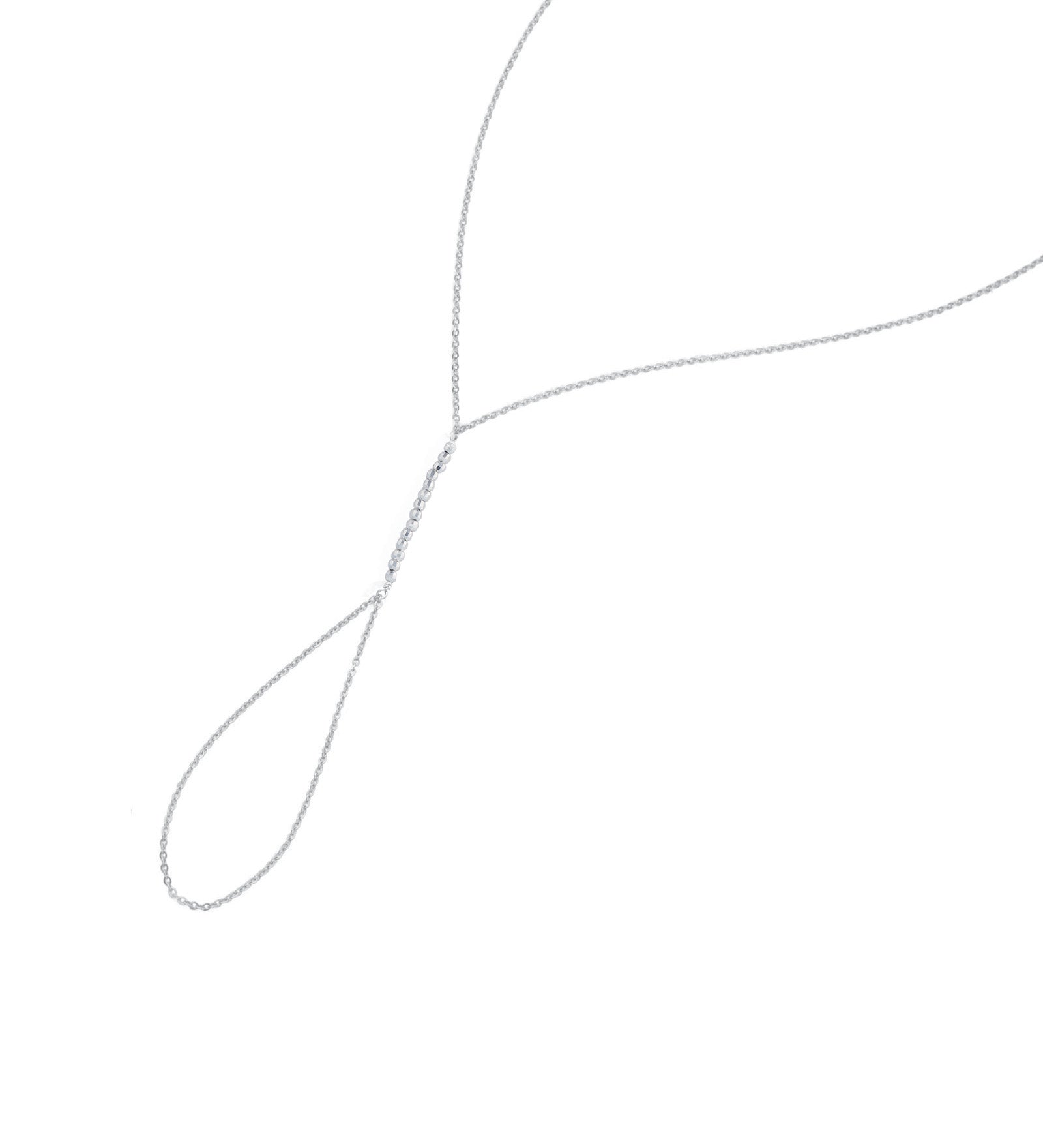 1948-Mirror Beaded Hand Chain-Body Jewellery-Sterling Silver-Blue Ruby Jewellery-Vancouver Canada